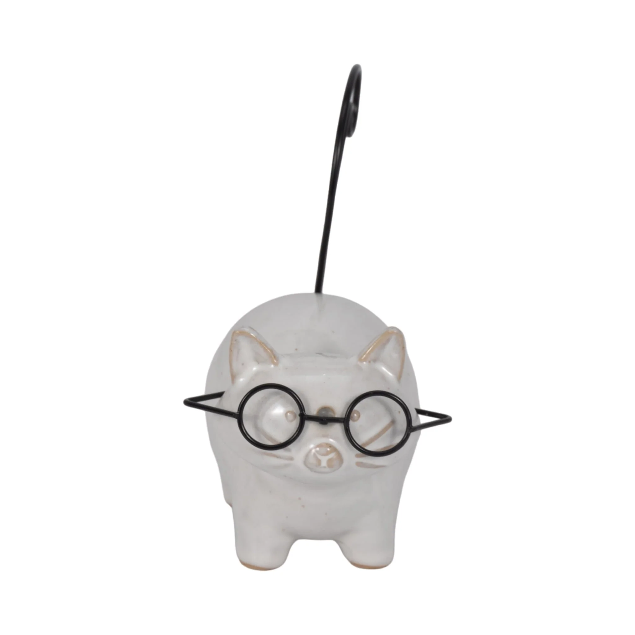 Cer, 6" Standing Kitty, White/black - Image 2