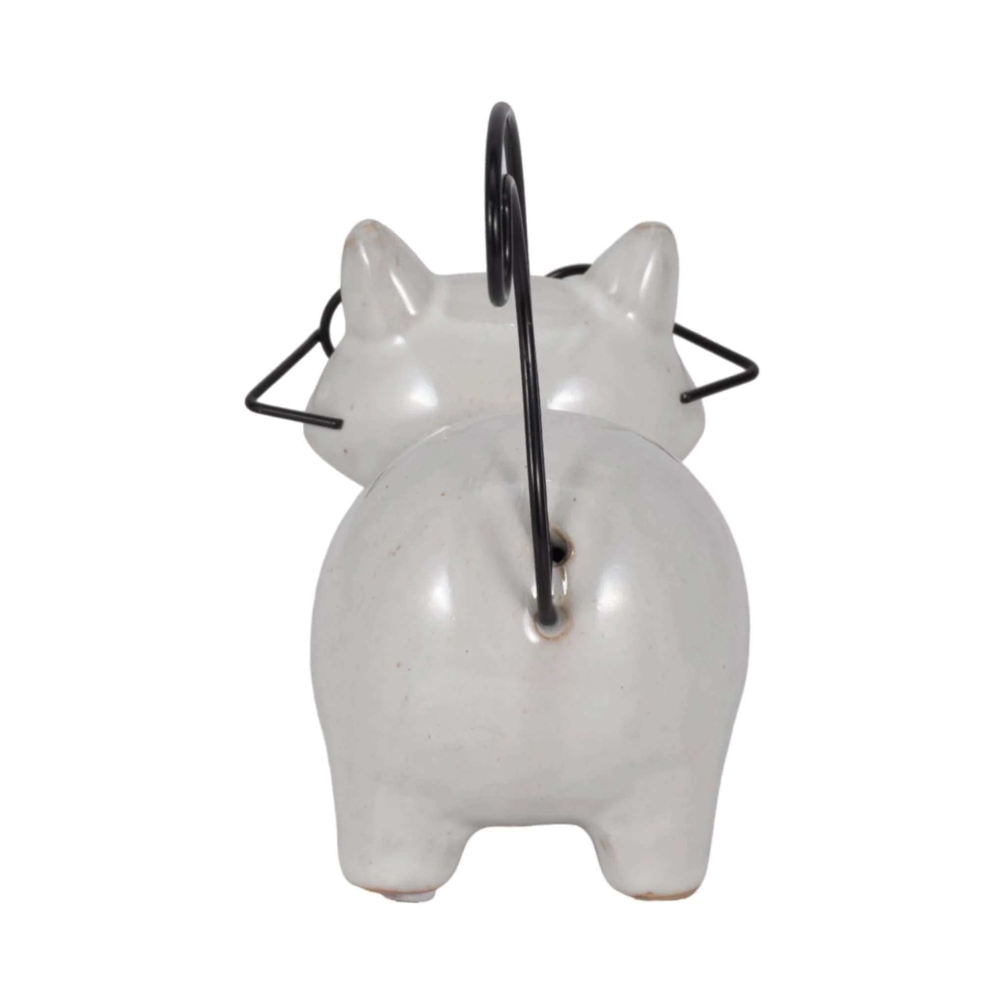 Cer, 6" Standing Kitty, White/black - Image 4