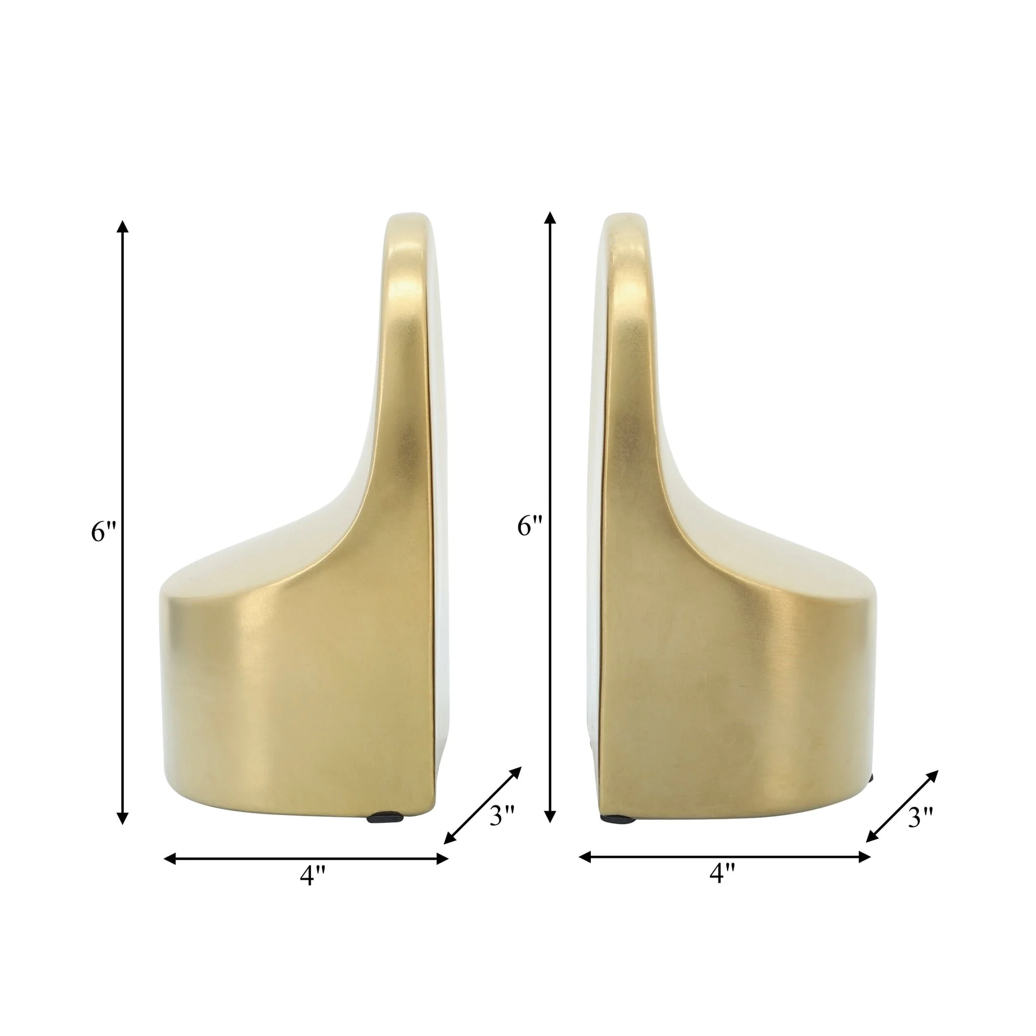 Cer, 6"h Contemporary Bookends, Gold - Image 8