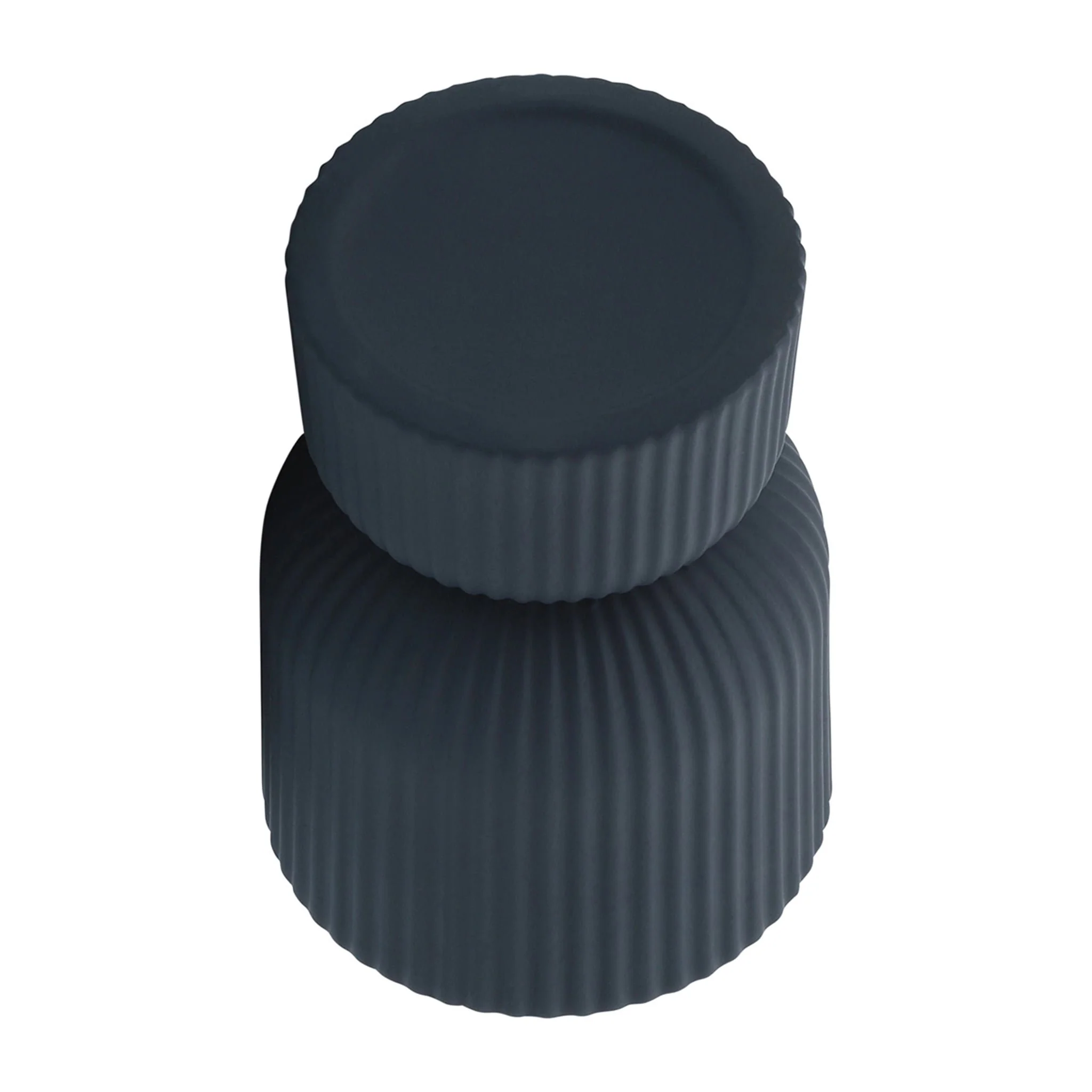 Cer, 6"h Ribbed Vase, Navy - Image 4