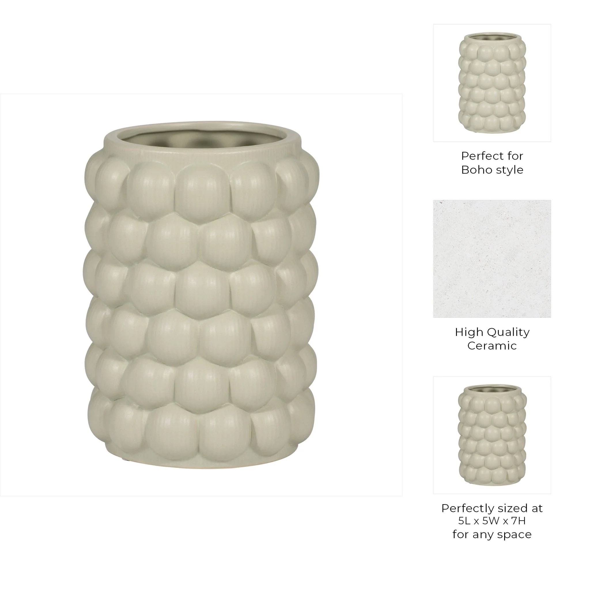Cer, 7" Bubble Vase, Cucumber - Image 8
