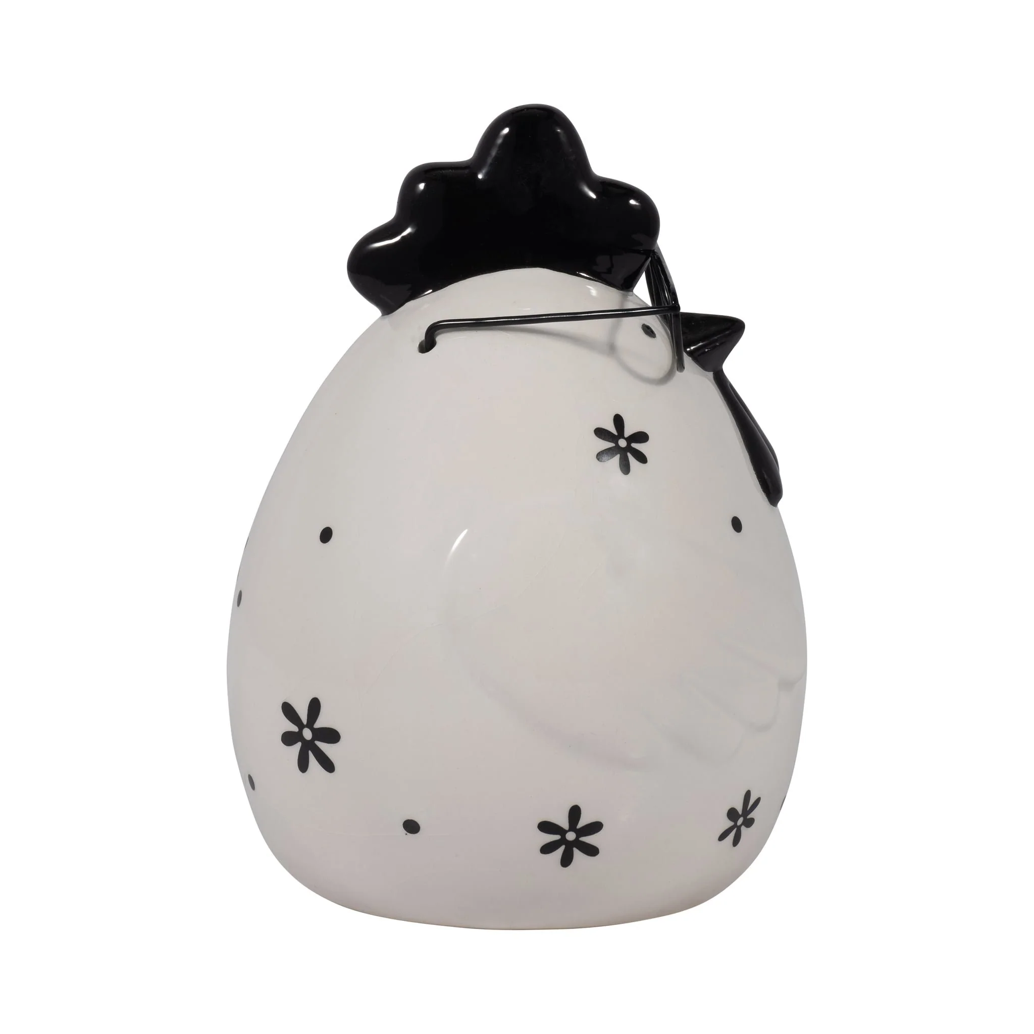Cer, 7" Chubby Rooster With Glasses, Black/white - Image 3