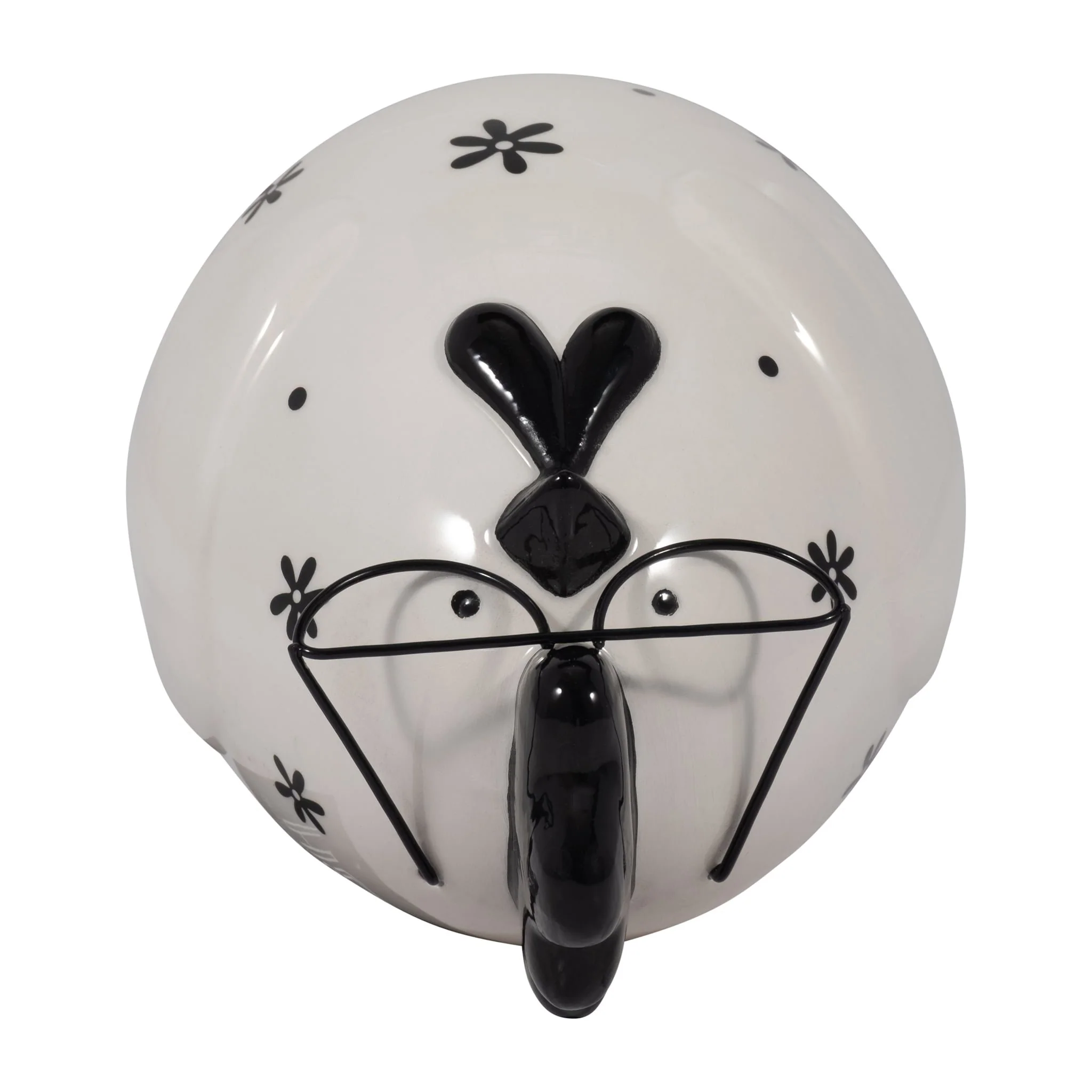 Cer, 7" Chubby Rooster With Glasses, Black/white - Image 6