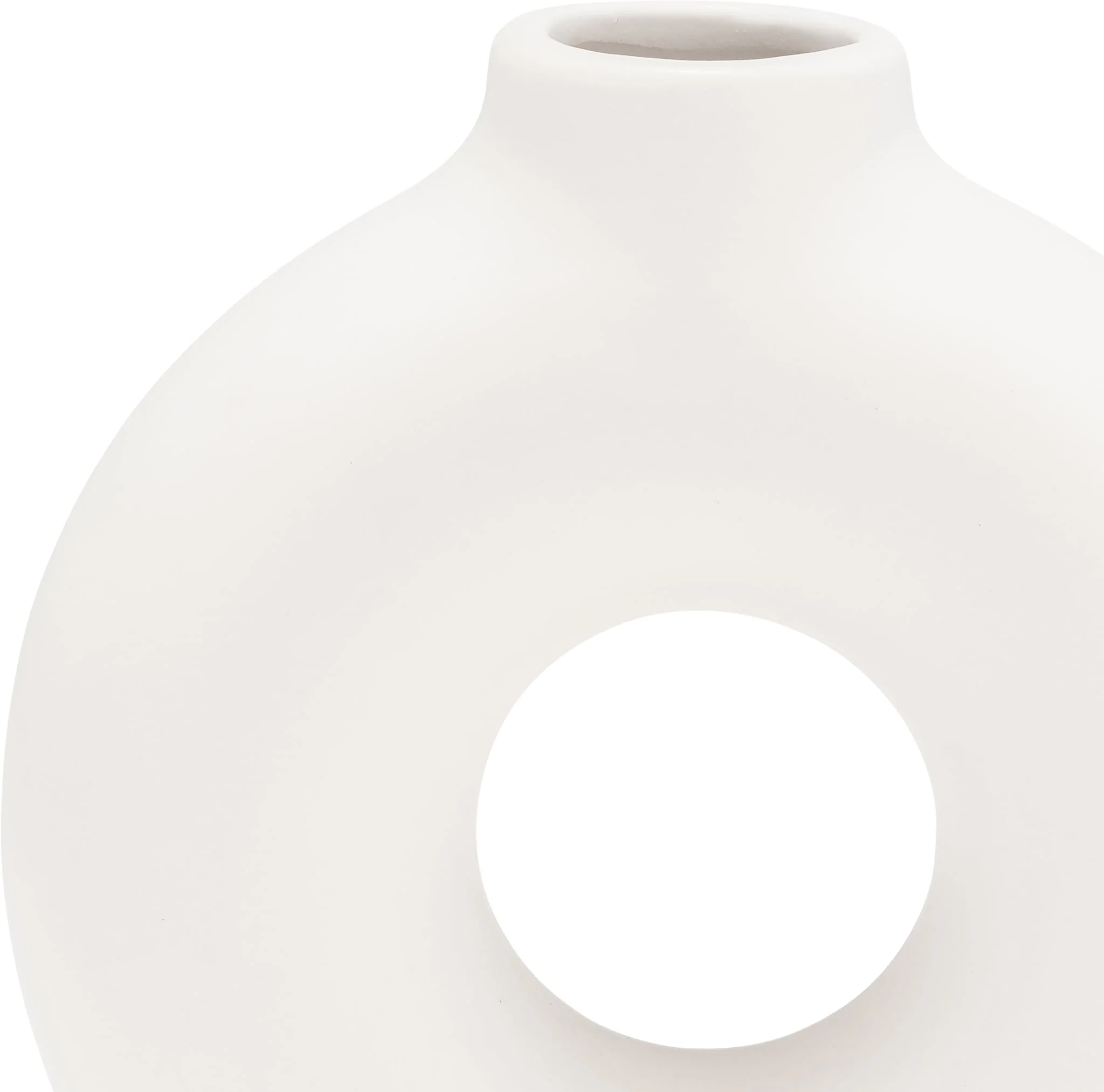 Cer,7",donut Footed Vase,white - Image 5