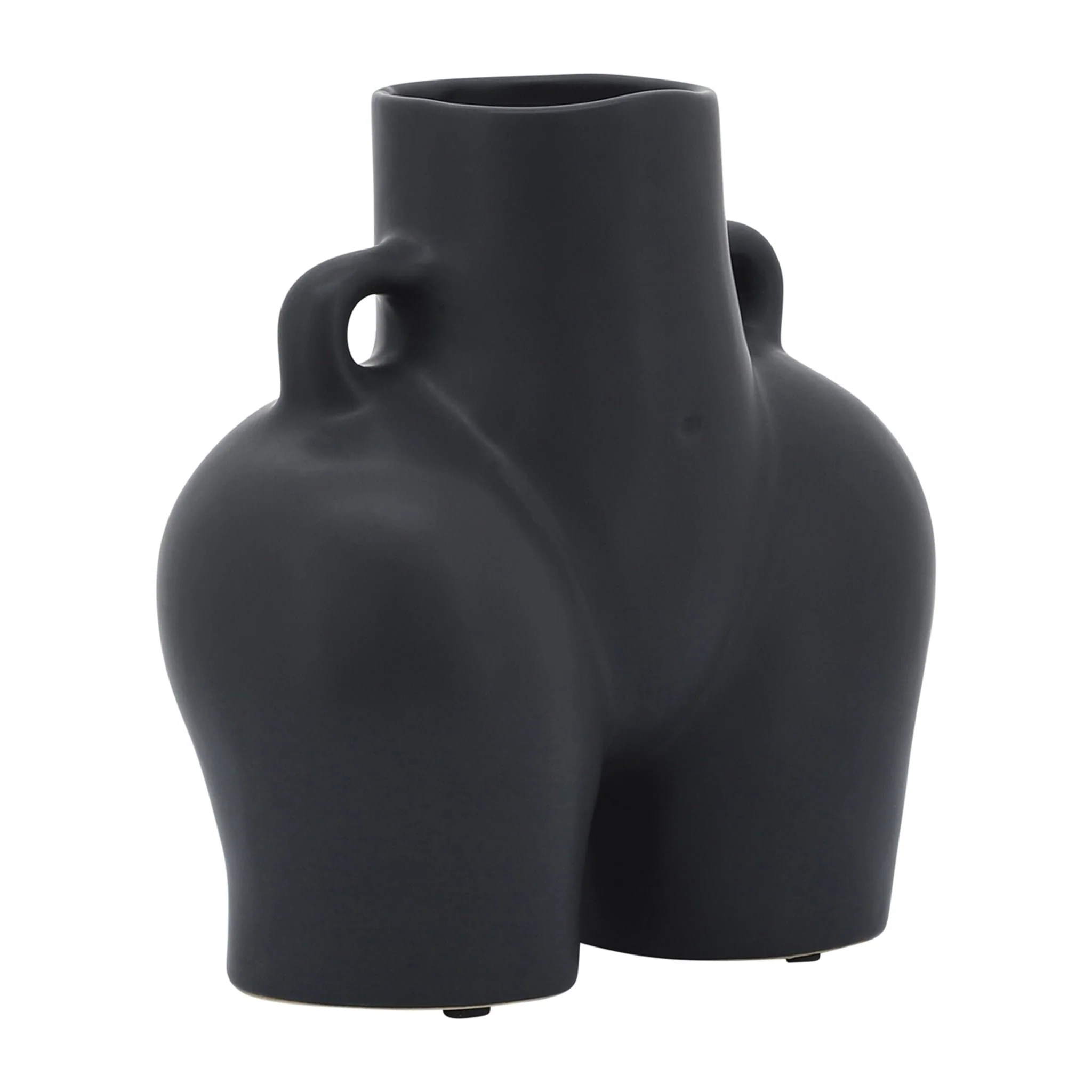 Cer, 7" Half Body Vase, Black - Image 3