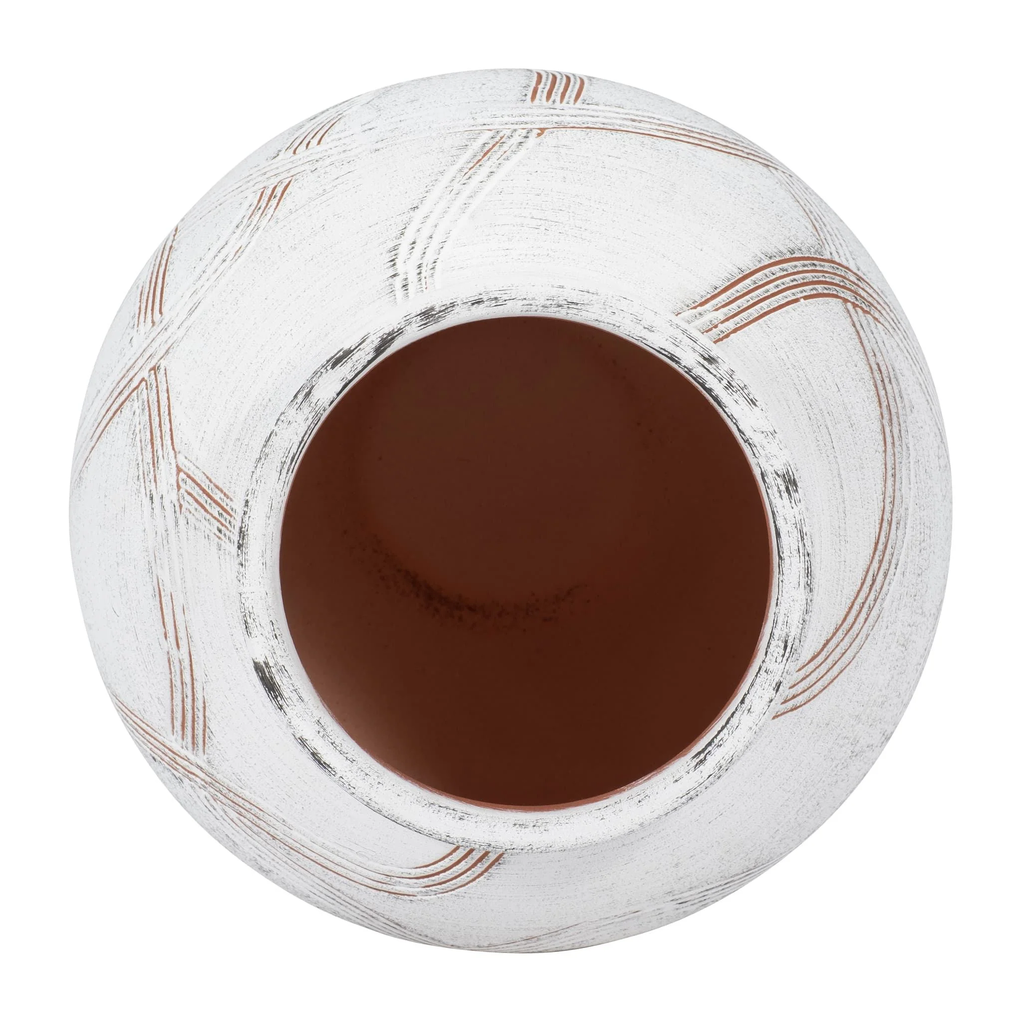 Cer, 7" Round Global Vase, White - Image 5