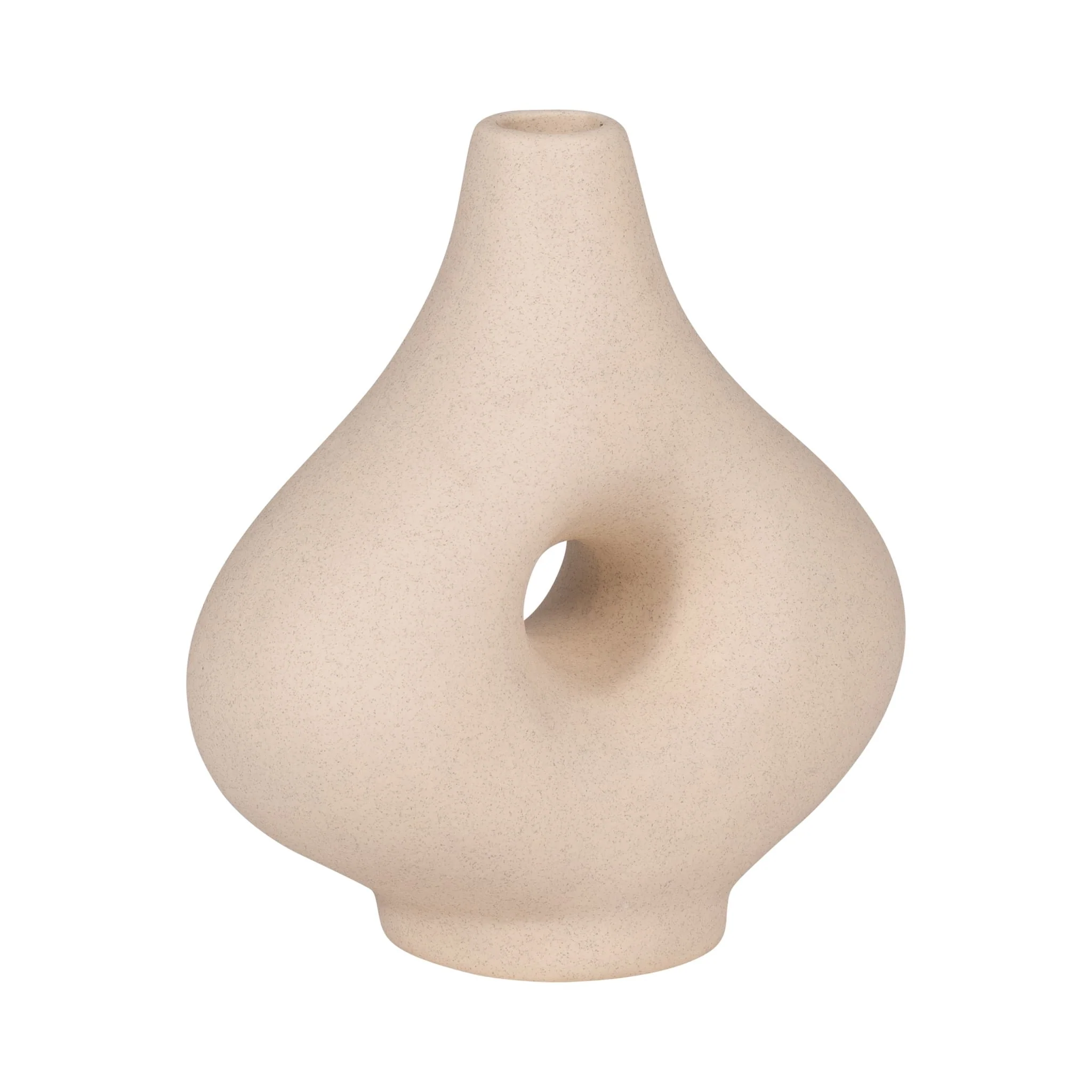 Cer, 7" Short Open Cut-out Nomad Vase, Ivory - Image 3
