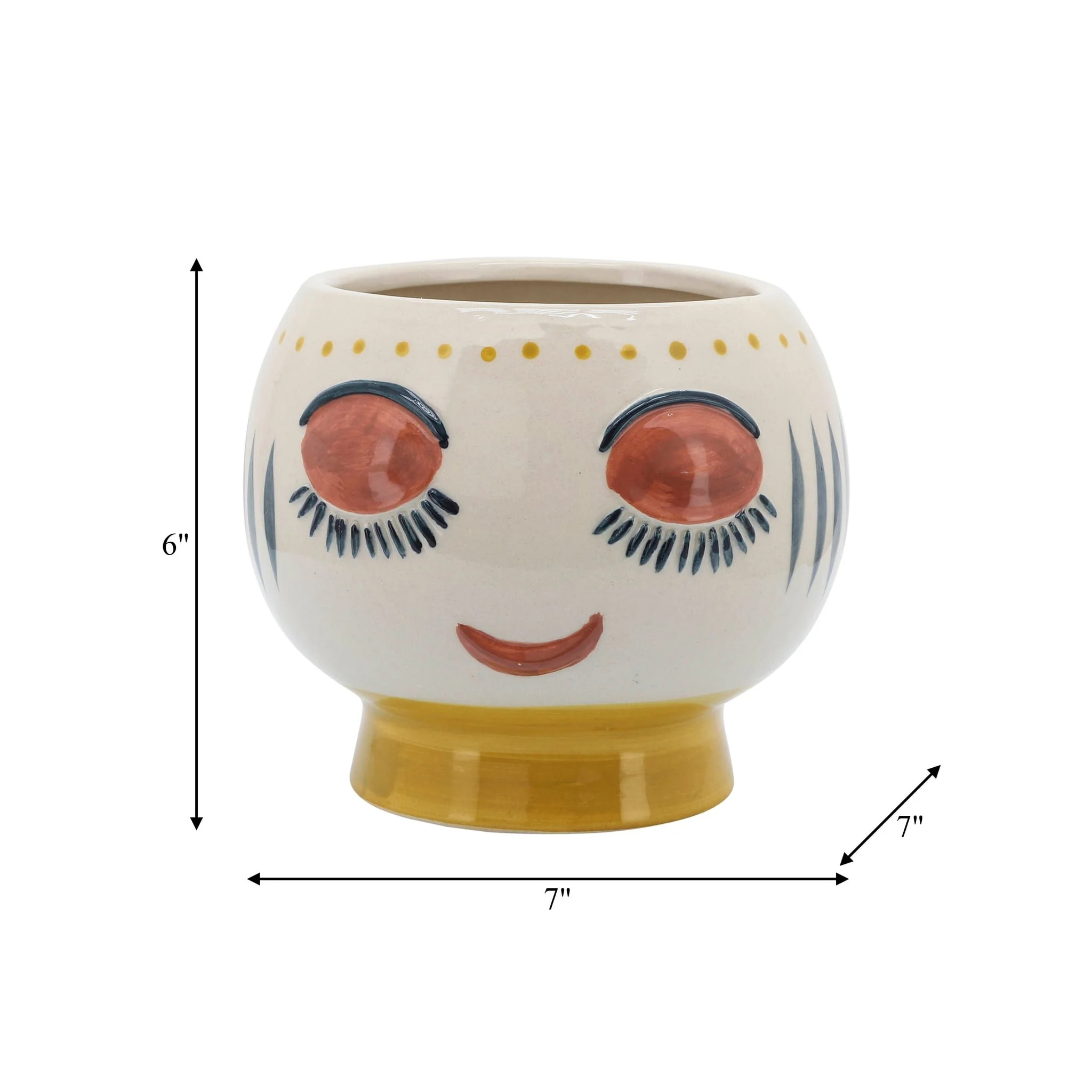 Cer, 7"d Face Planter, Multi - Image 8