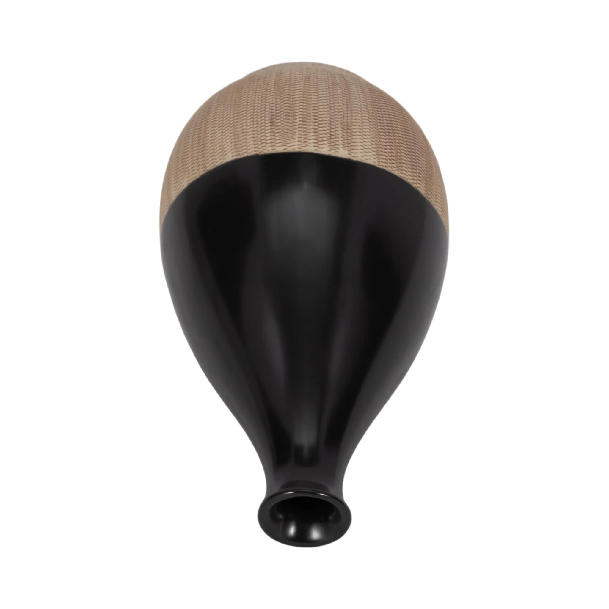 Cer, 7"h 2-tone Teardrop Vase, Creme/blk - Image 5