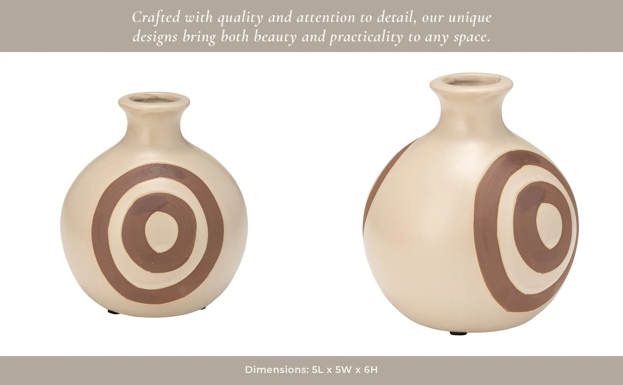 Cer, 7"h Abstract Vase, Irish Cream - Image 14