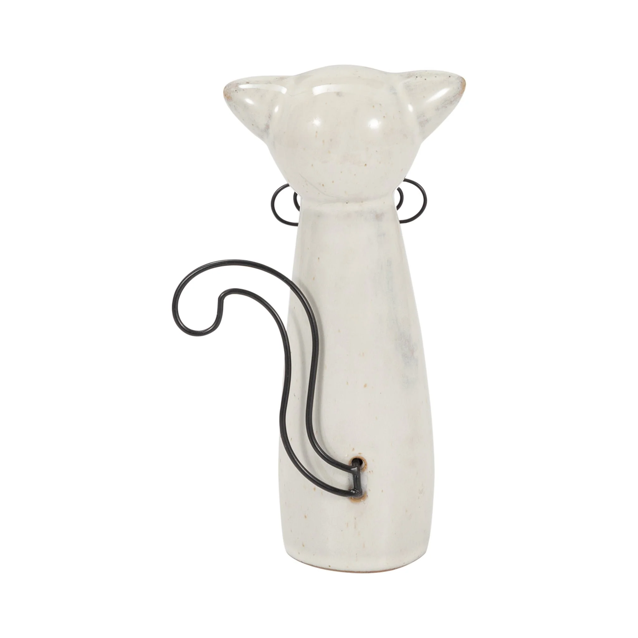 Cer, 7"h Cat W/ Glasses, Beige - Image 4