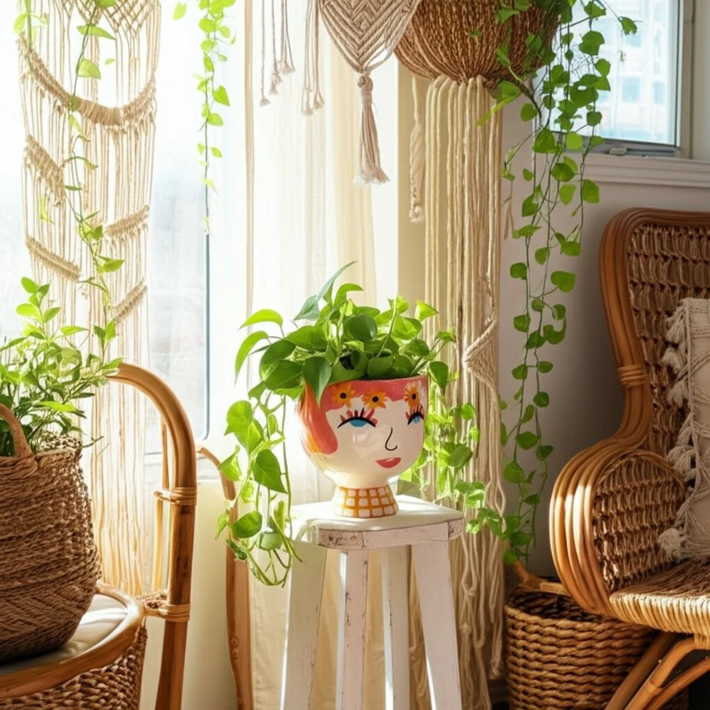 Cer, 7"h  Pretty Eyelash Flower Vase, Pnk/wht - Image 5