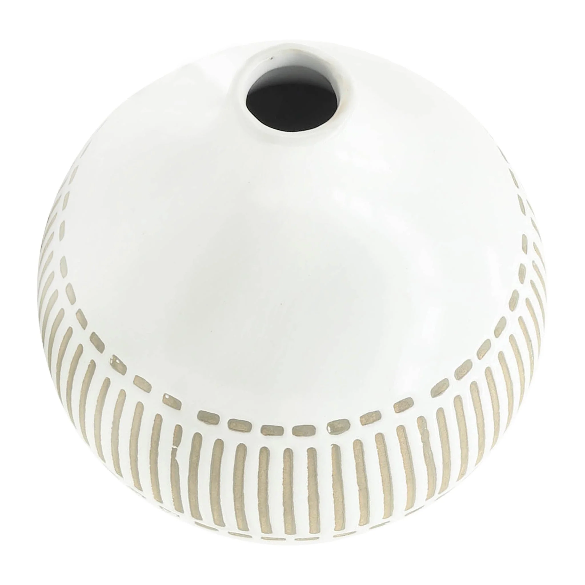 Cer, 7"h Round Aztec Vase, Gray - Image 5