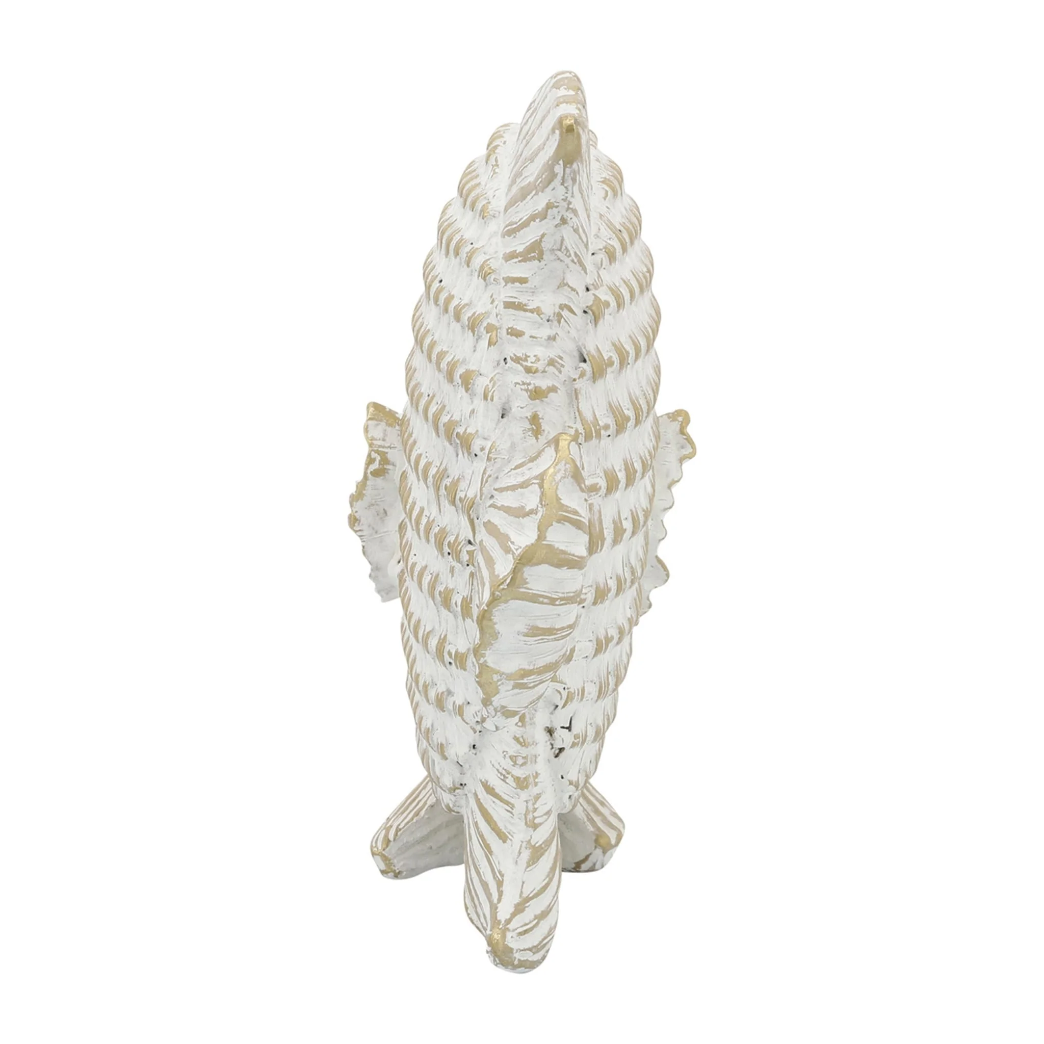 Cer,7"h,standing Fish Deco,wht/gld - Image 5