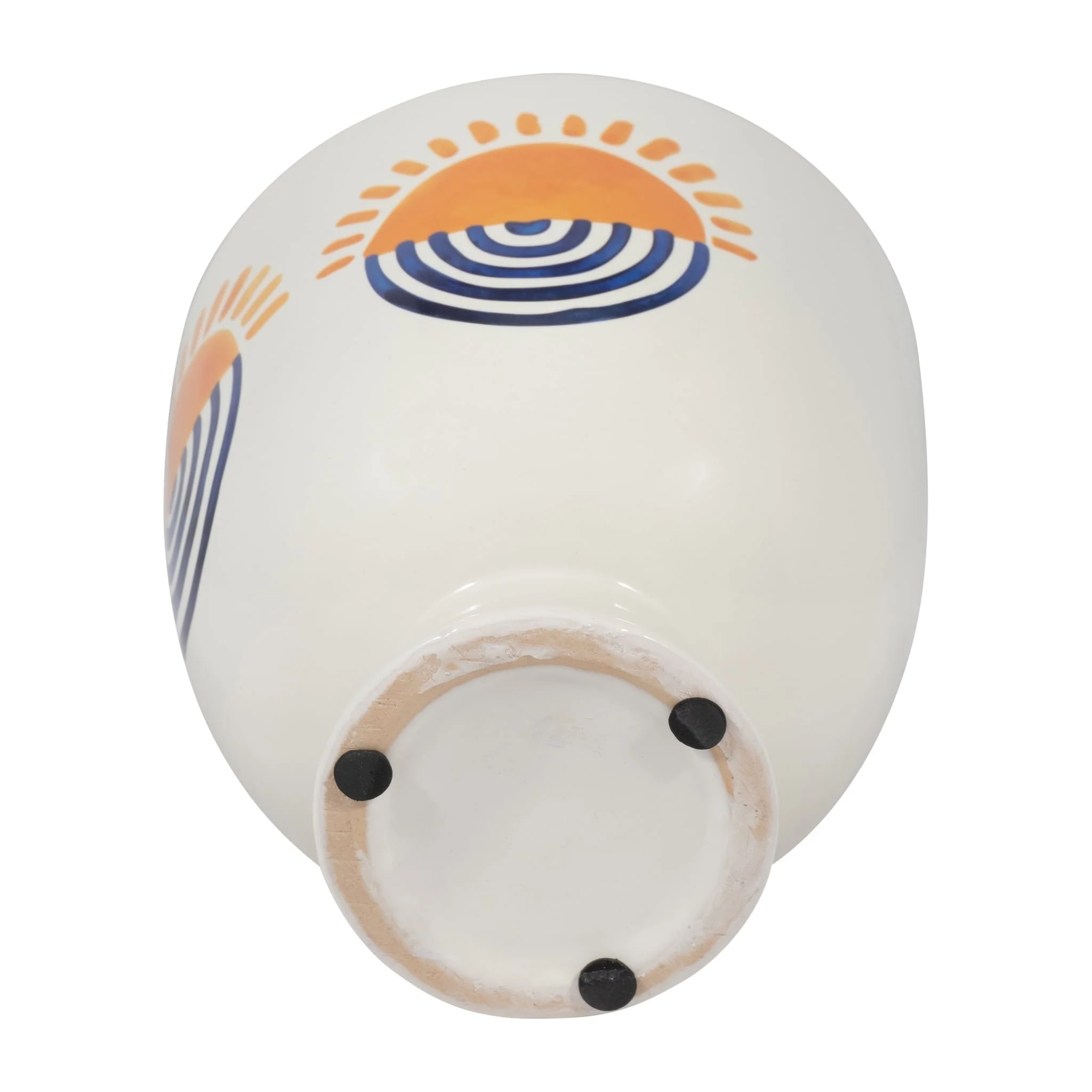 Cer, 7"h Sunrise Eyes Flower Vase, Wht/orange/blue - Image 4