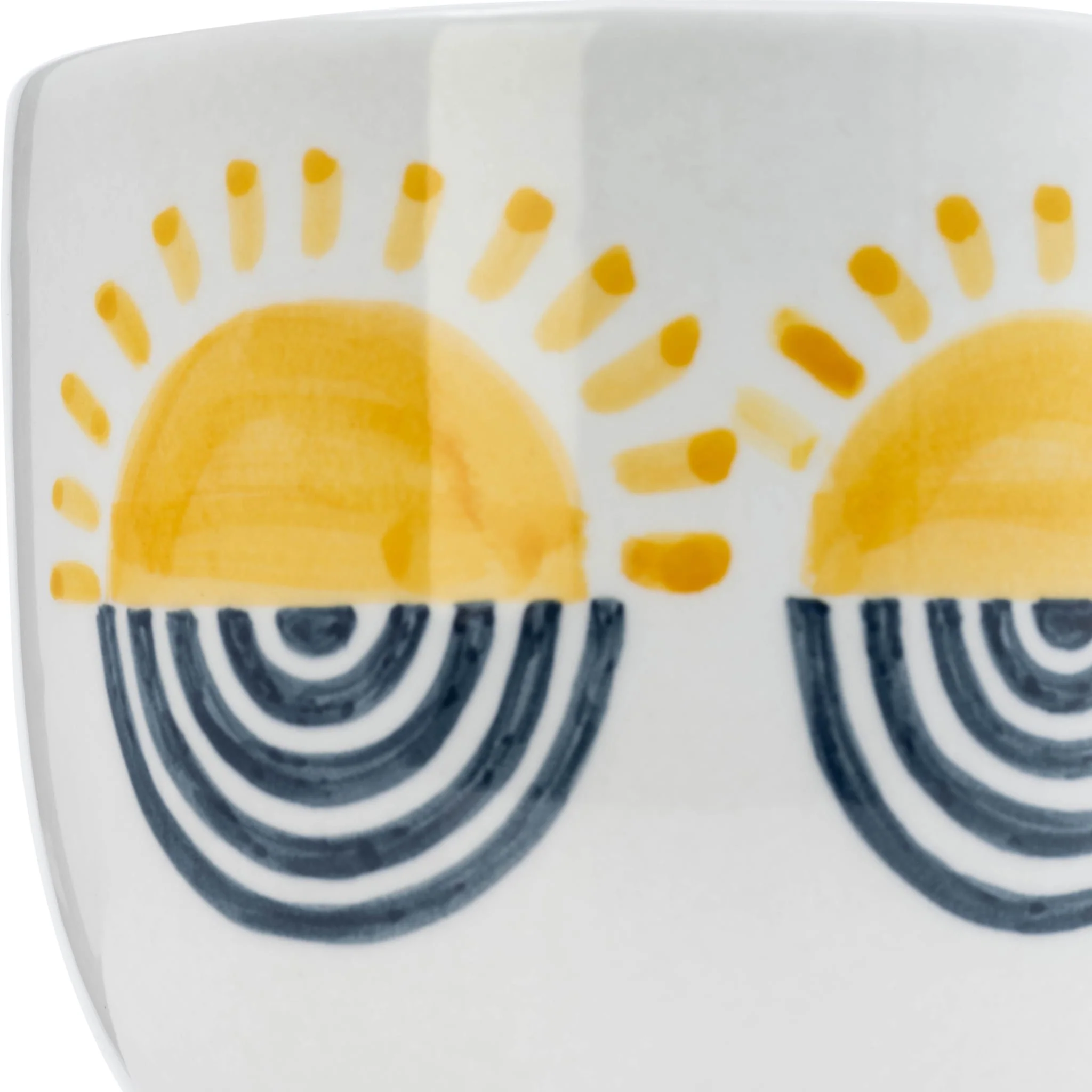 Cer, 7"h Sunrise Eyes Flower Vase, Wht/orange/blue - Image 5