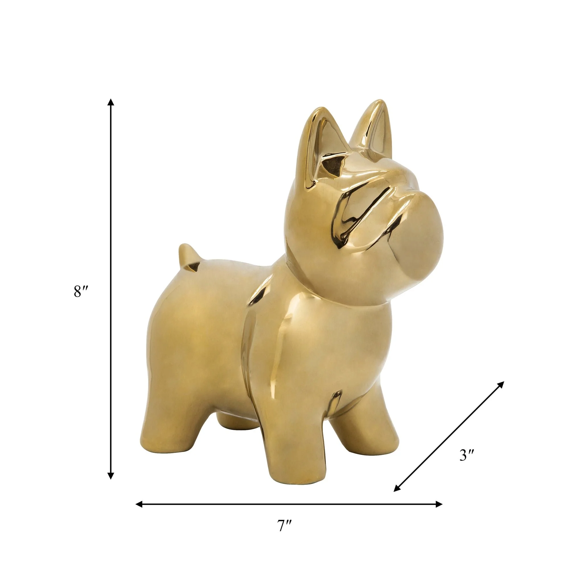 Cer, 8" Dog Table Deco, Gold - Image 5