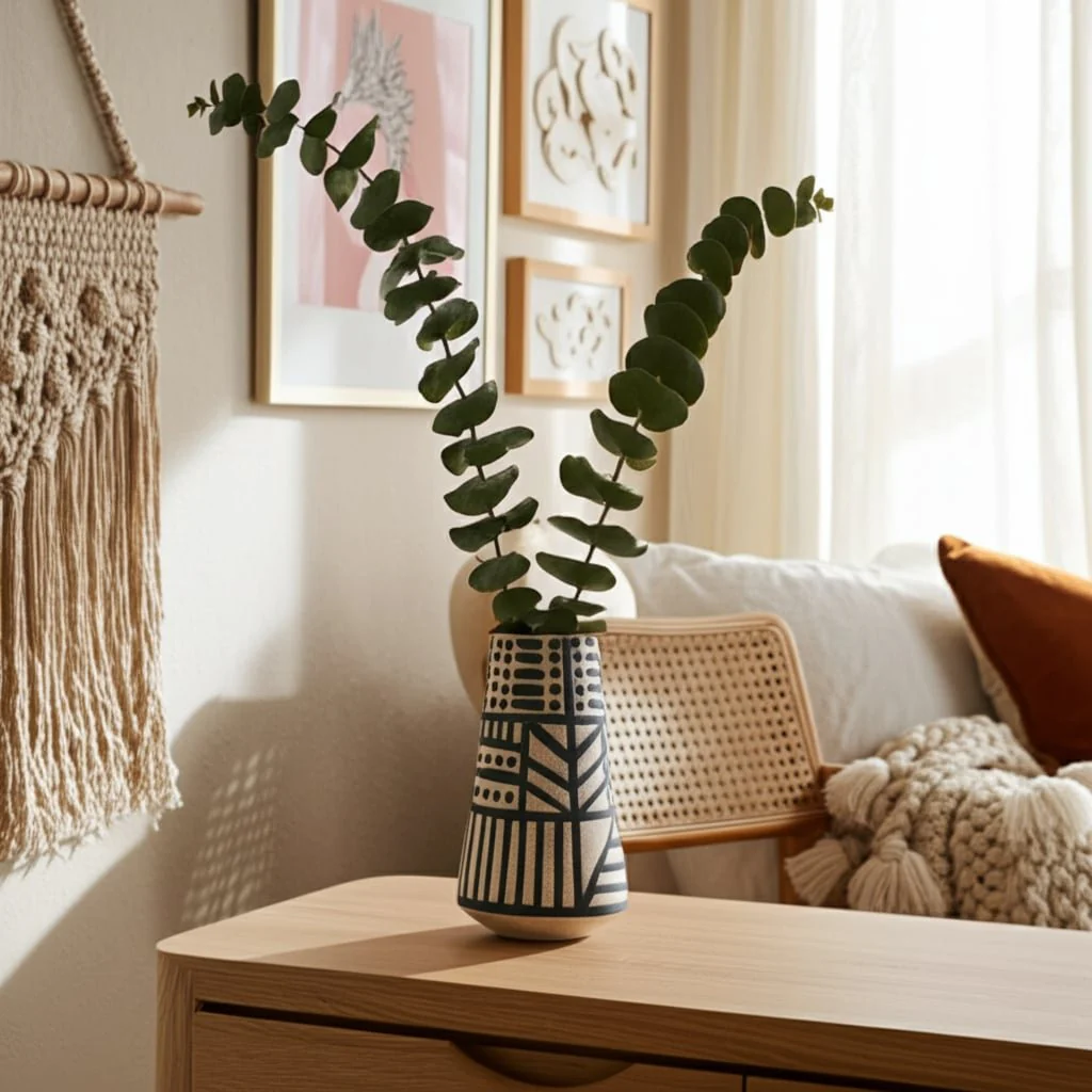 Cer, 8" Eclectic Vase, Black/white - Image 11