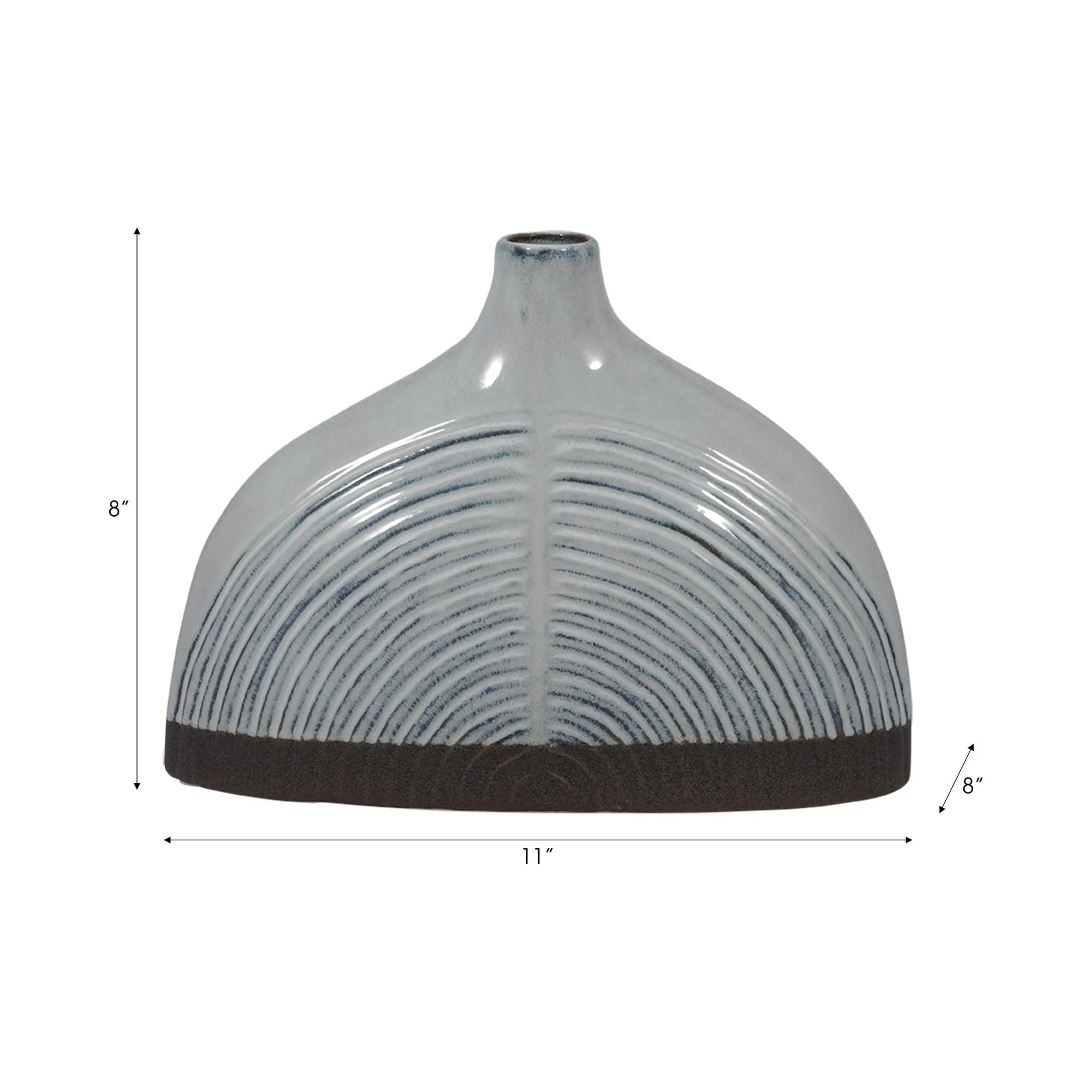 Cer, 8" Half Dome Arch Vase, Blue - Image 8