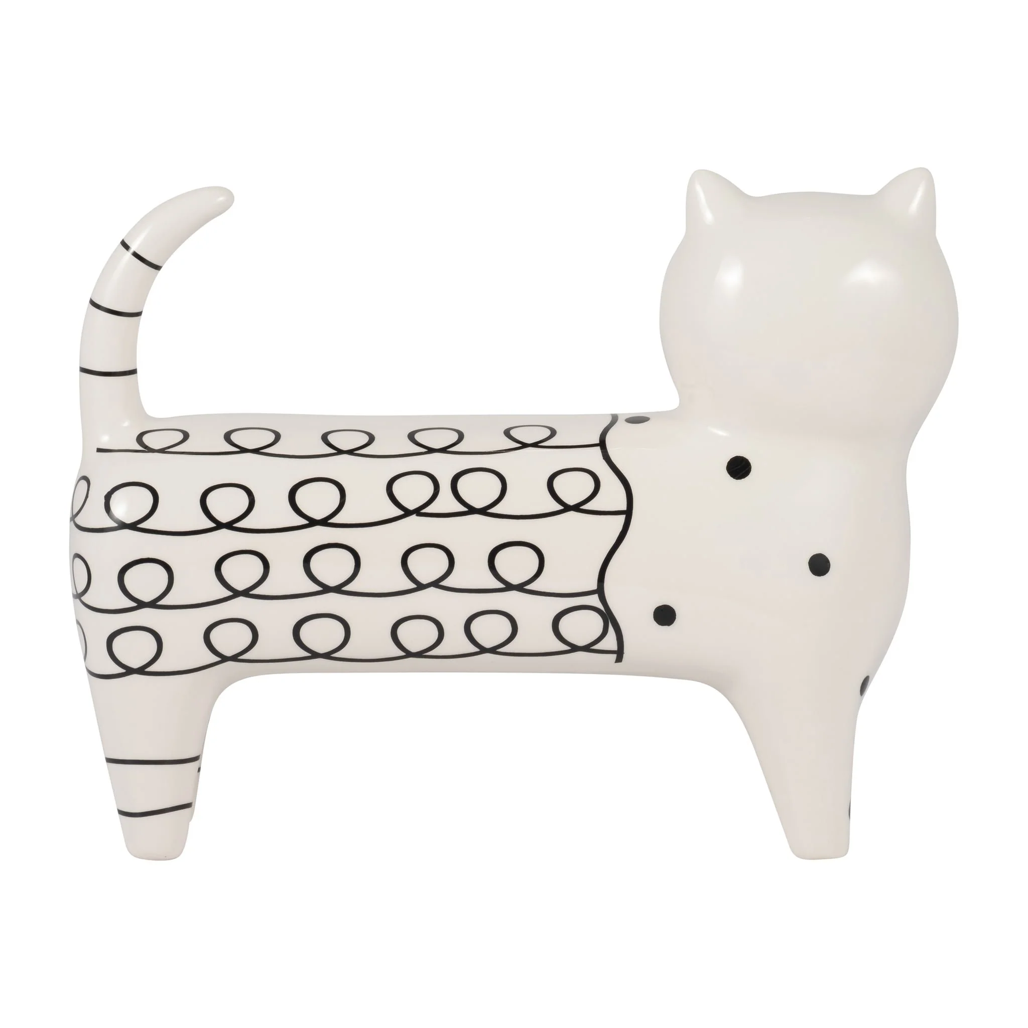 Cer, 8" Swirls Cat, White - Image 4