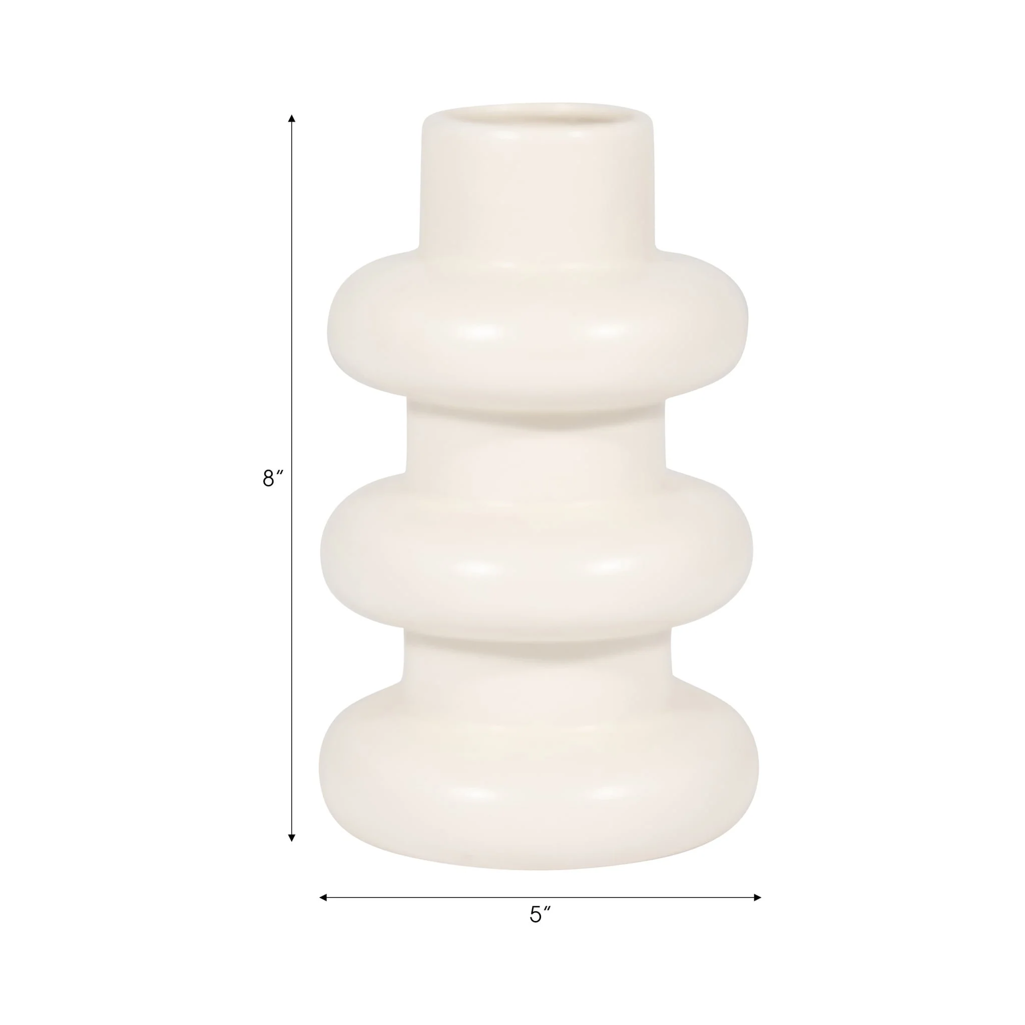 Cer, 8" Three Ribbed Vase, Cotton - Image 8