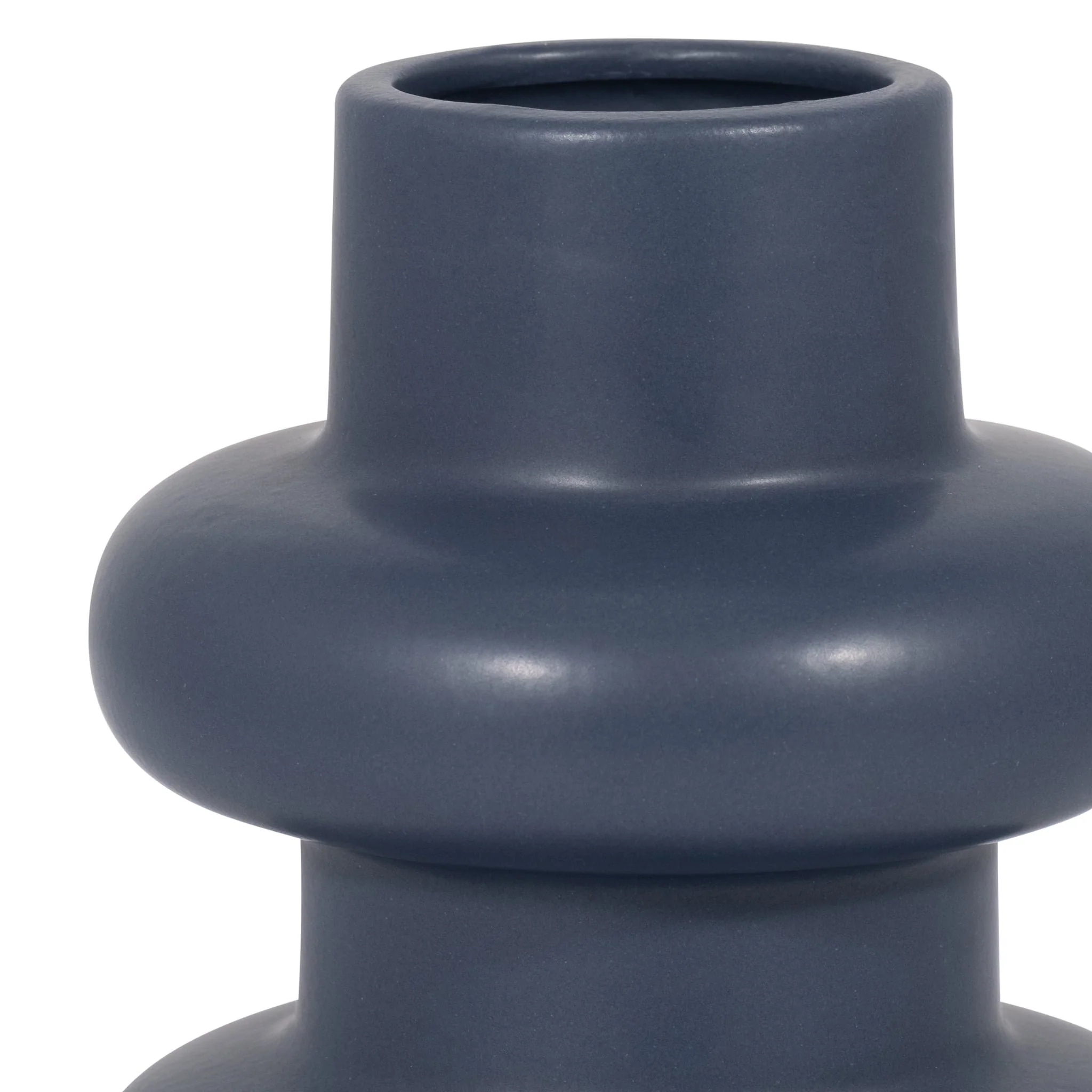 Cer, 8" Three Ribbed Vase, Navy - Image 3