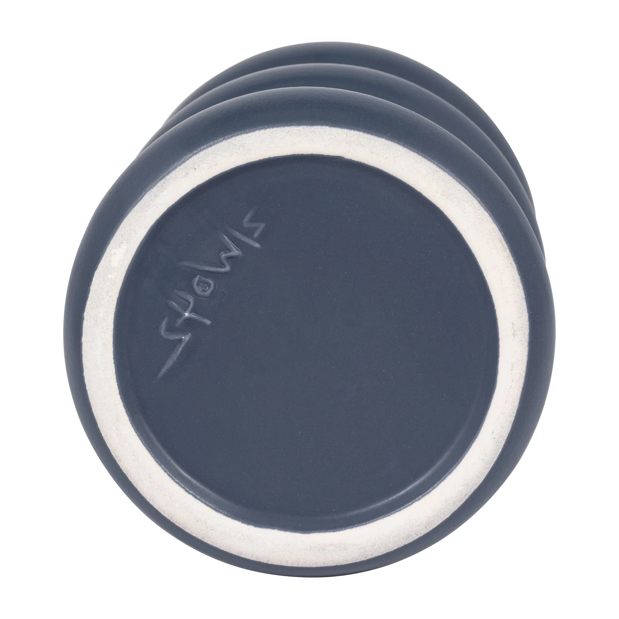 Cer, 8" Three Ribbed Vase, Navy - Image 6