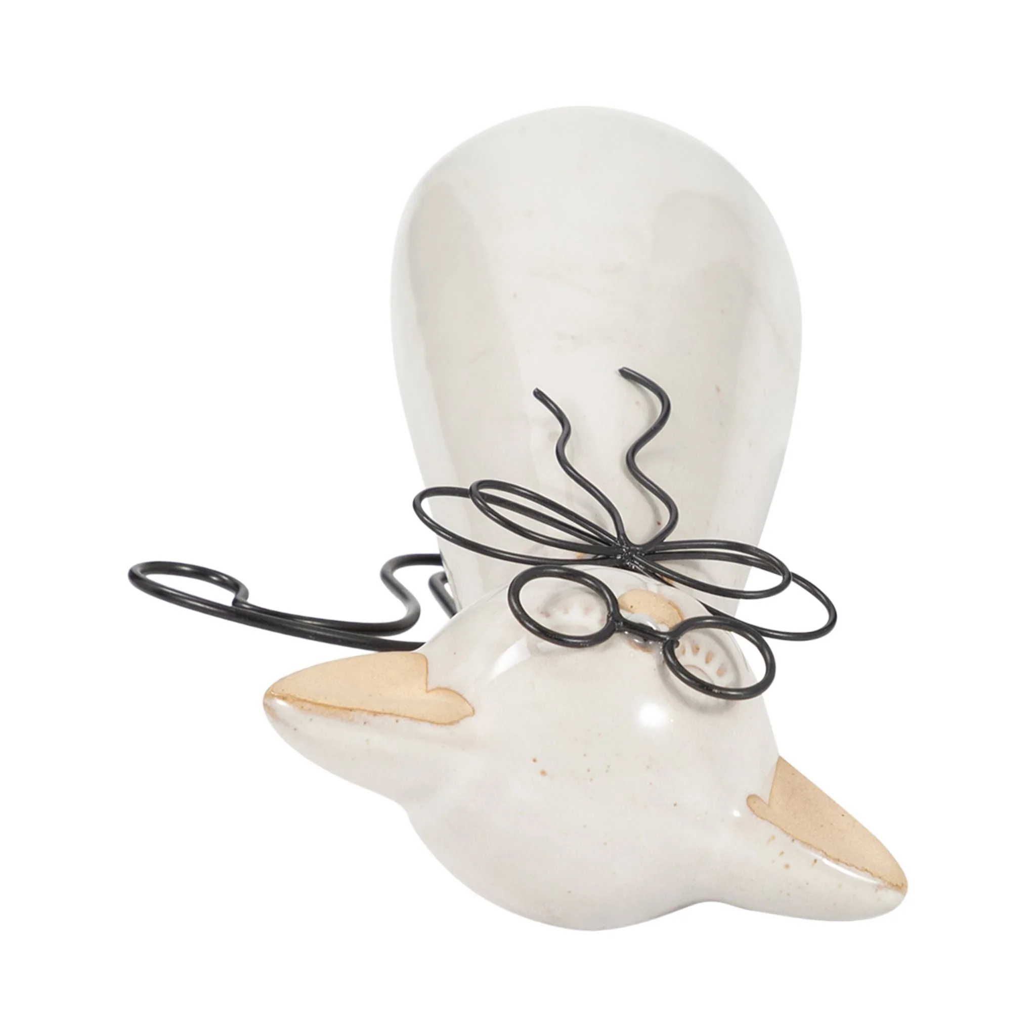 Cer, 8"h Cat W/ Glasses, Beige - Image 6