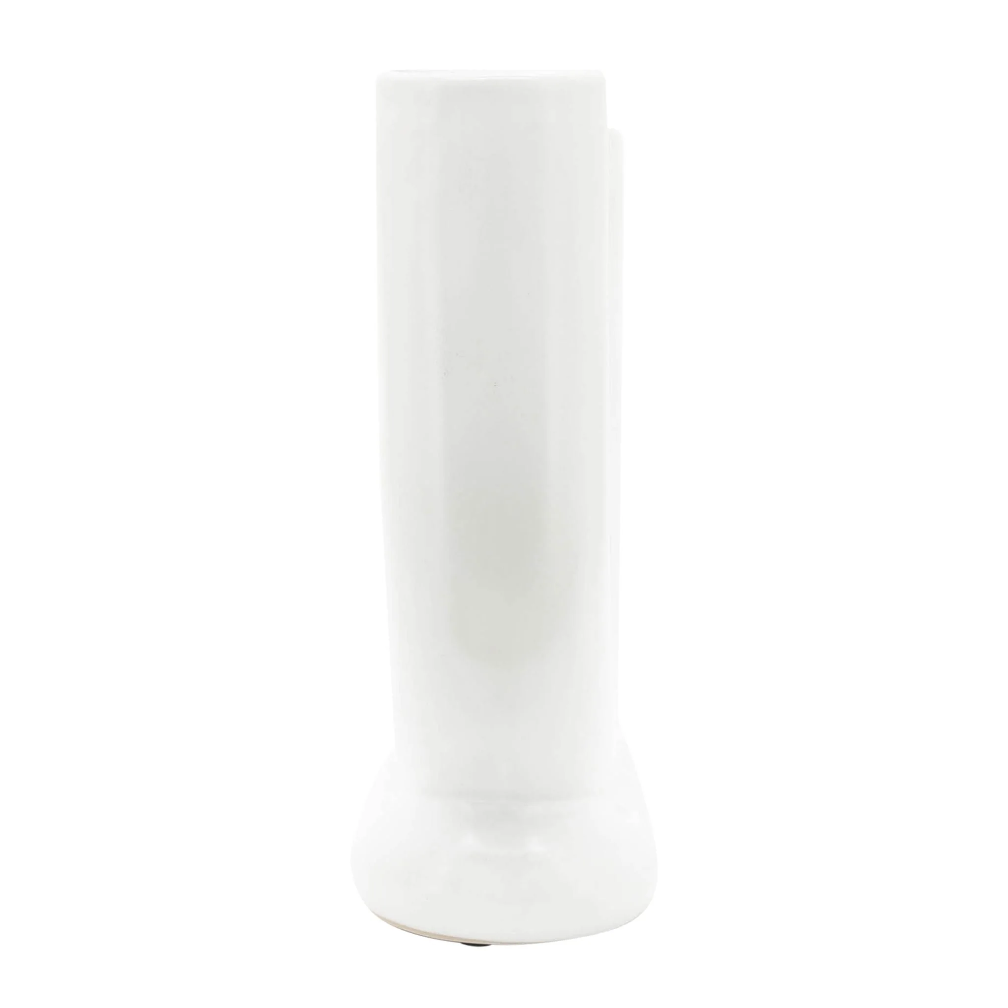 Cer, 8"h U-shaped Vase W/ Base, White - Image 3