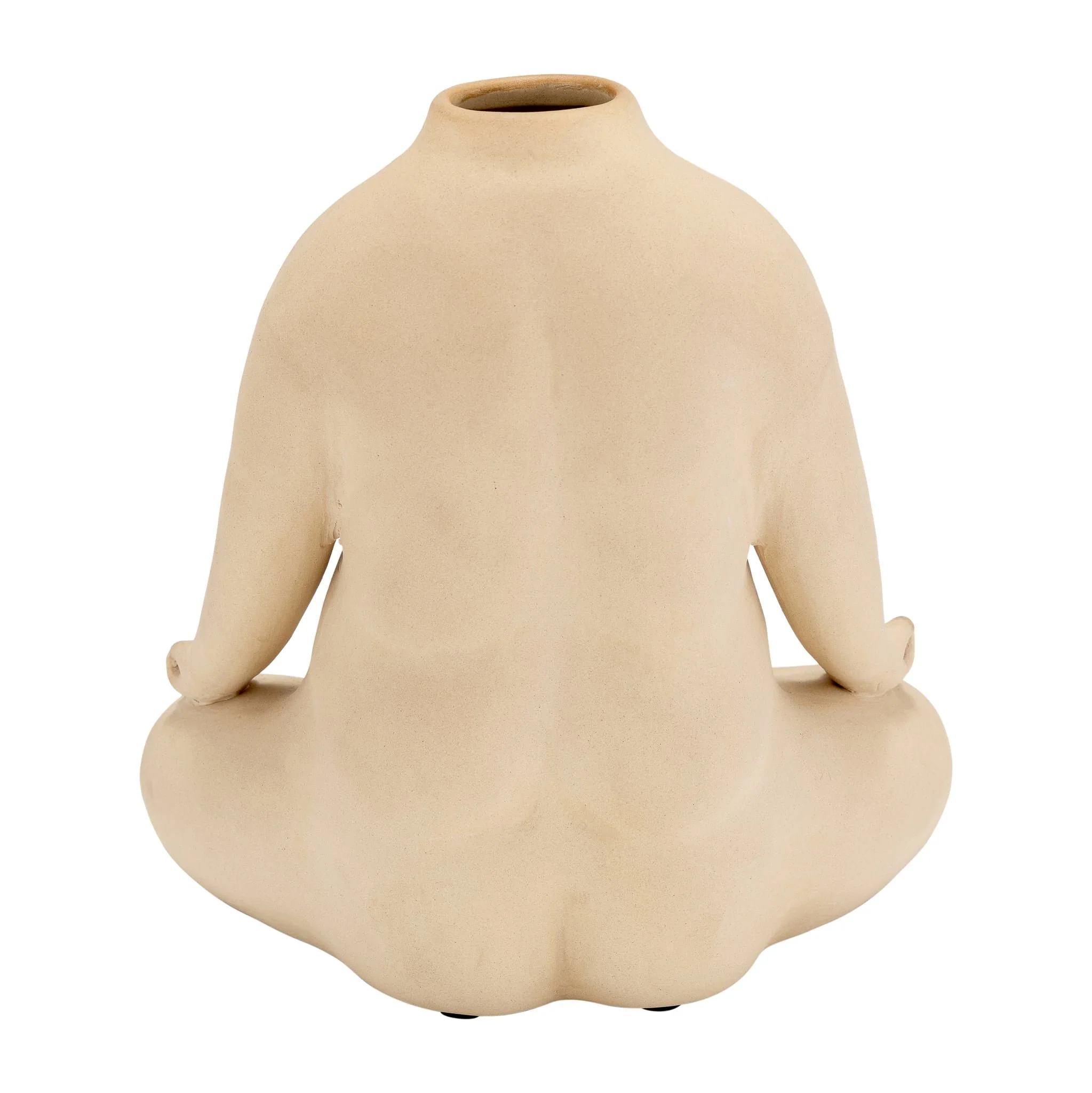 Cer, 8"h  Woman Body Flower Vase, Cream - Image 5