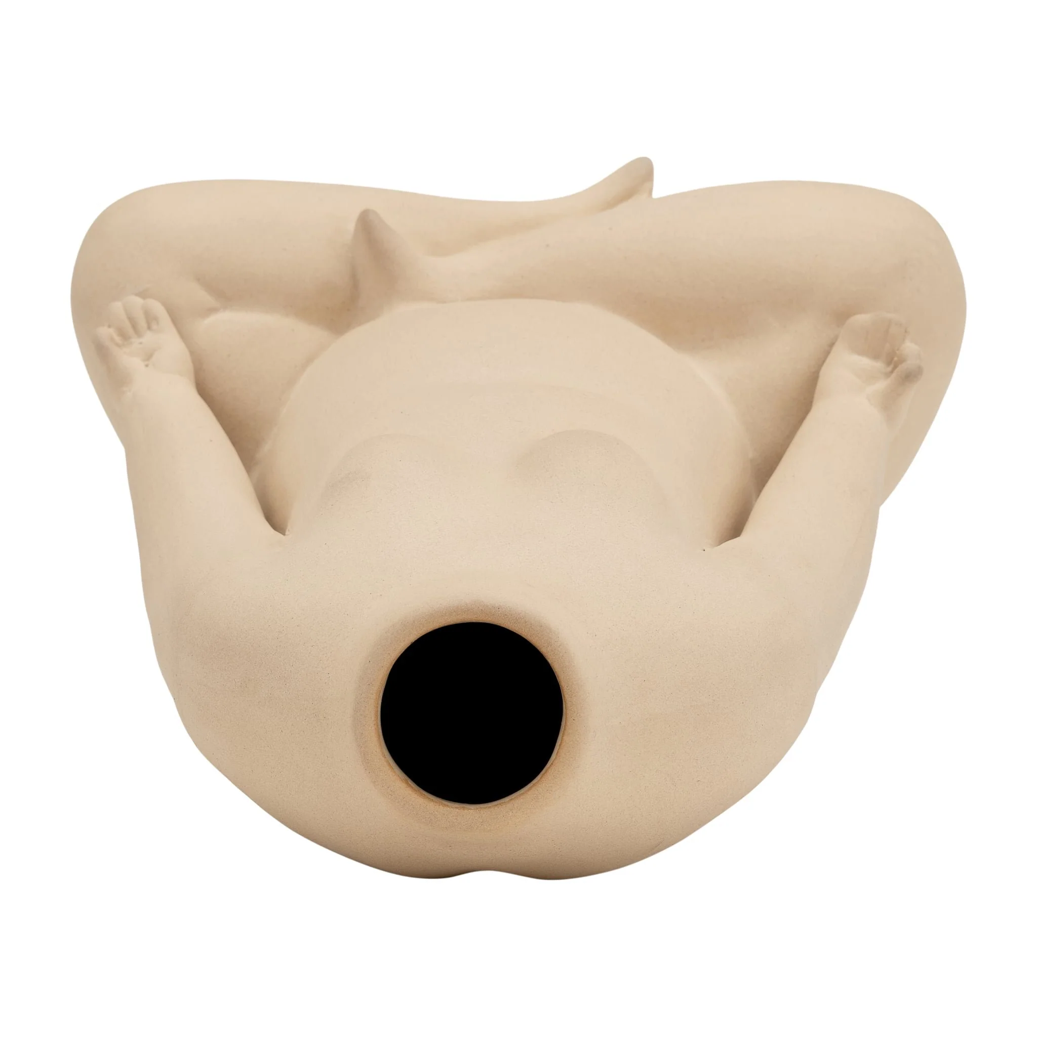 Cer, 8"h  Woman Body Flower Vase, Cream - Image 7