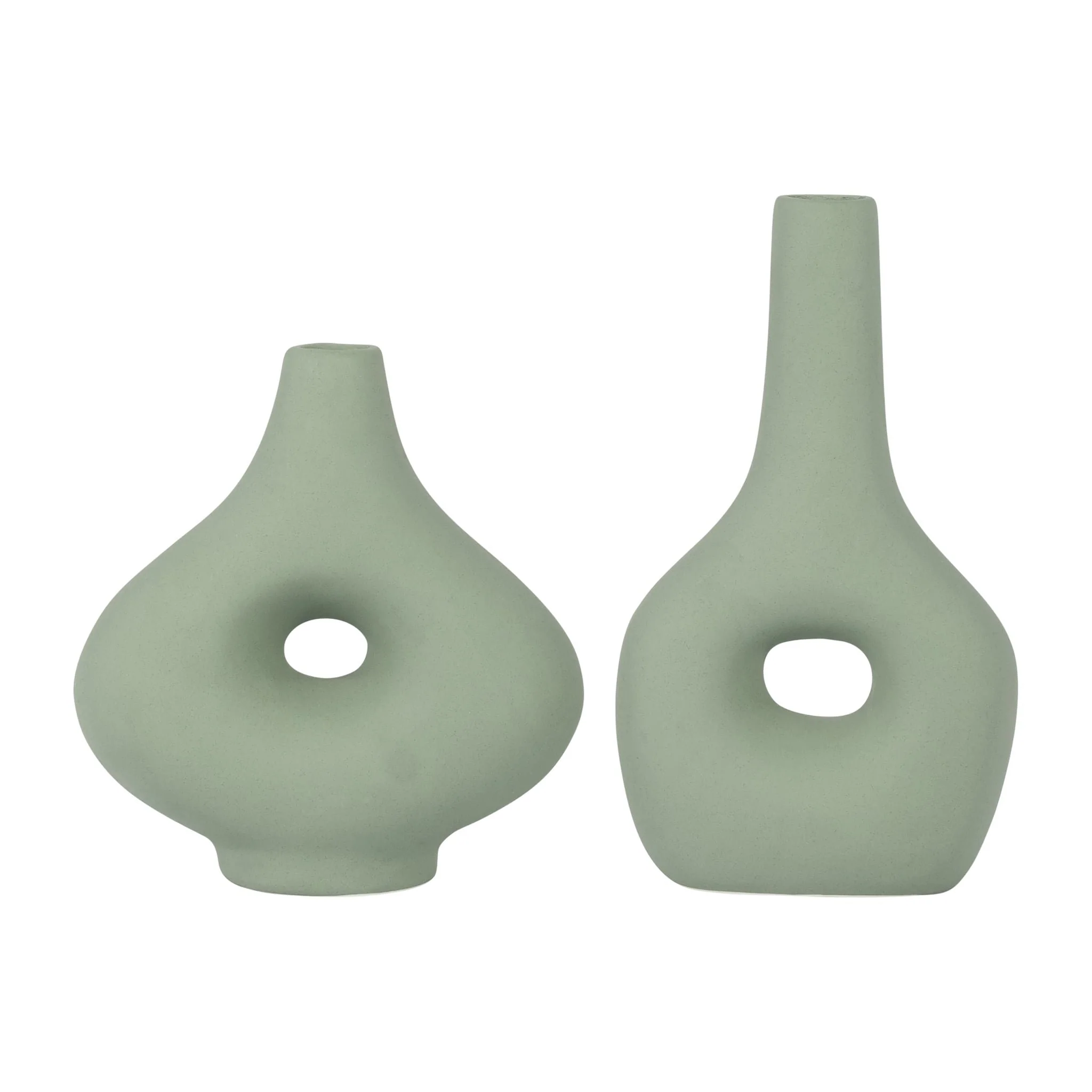 Cer, 9" Open Cut-out Nomad Vase, Dark Sage - Image 8