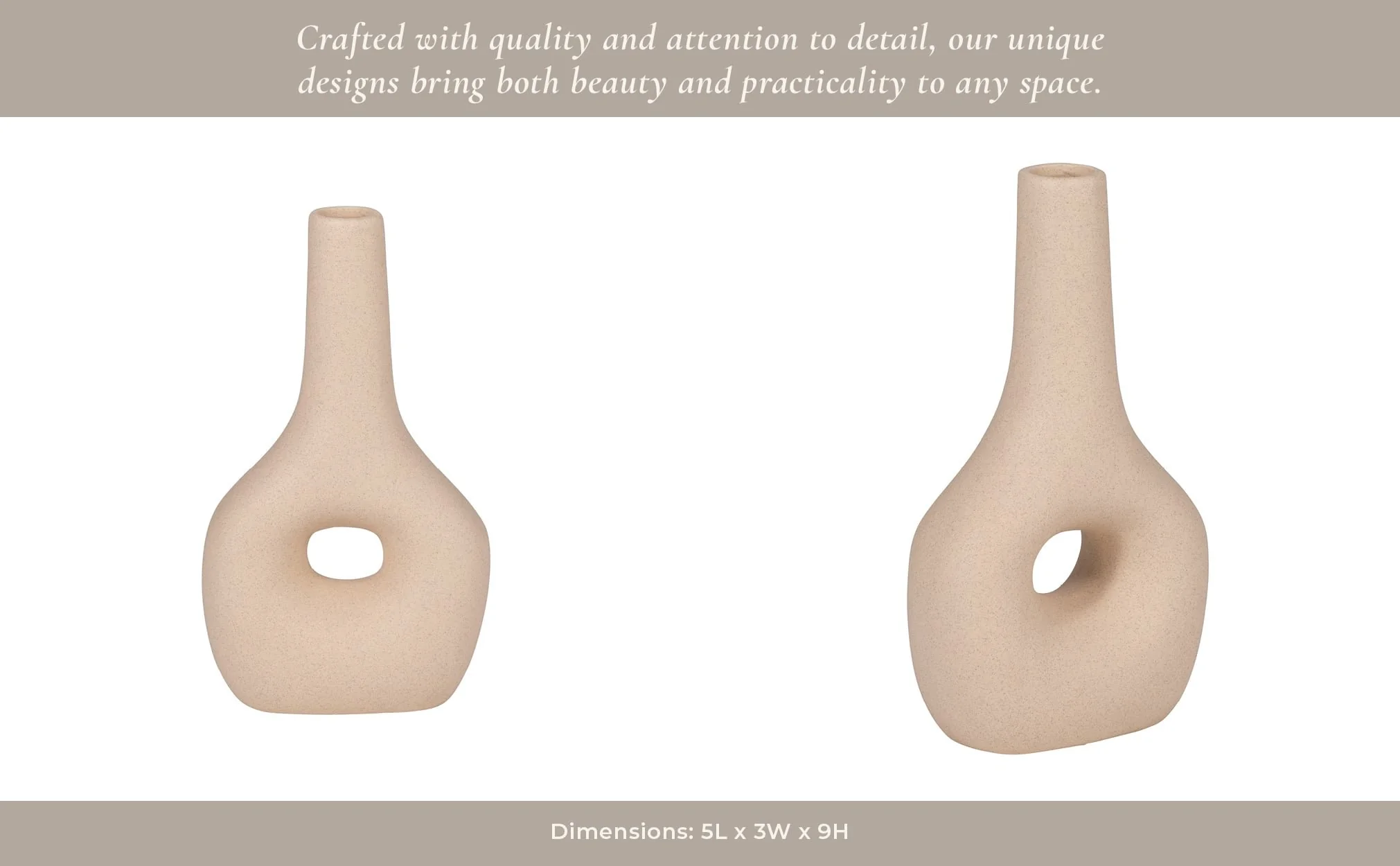 Cer, 9" Open Cut-out Nomad Vase, Ivory - Image 14