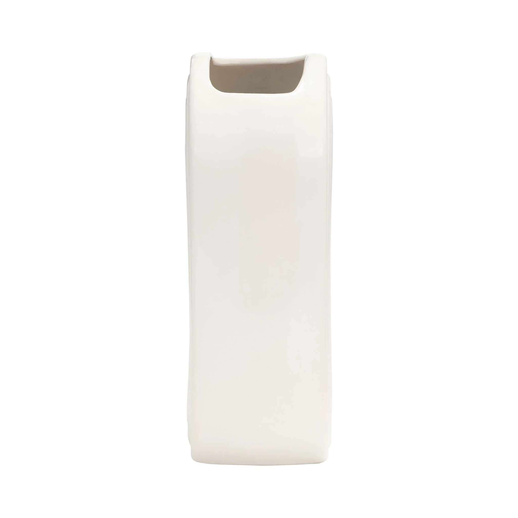 Cer, 9" Oval Ridged Vase, White - Image 4