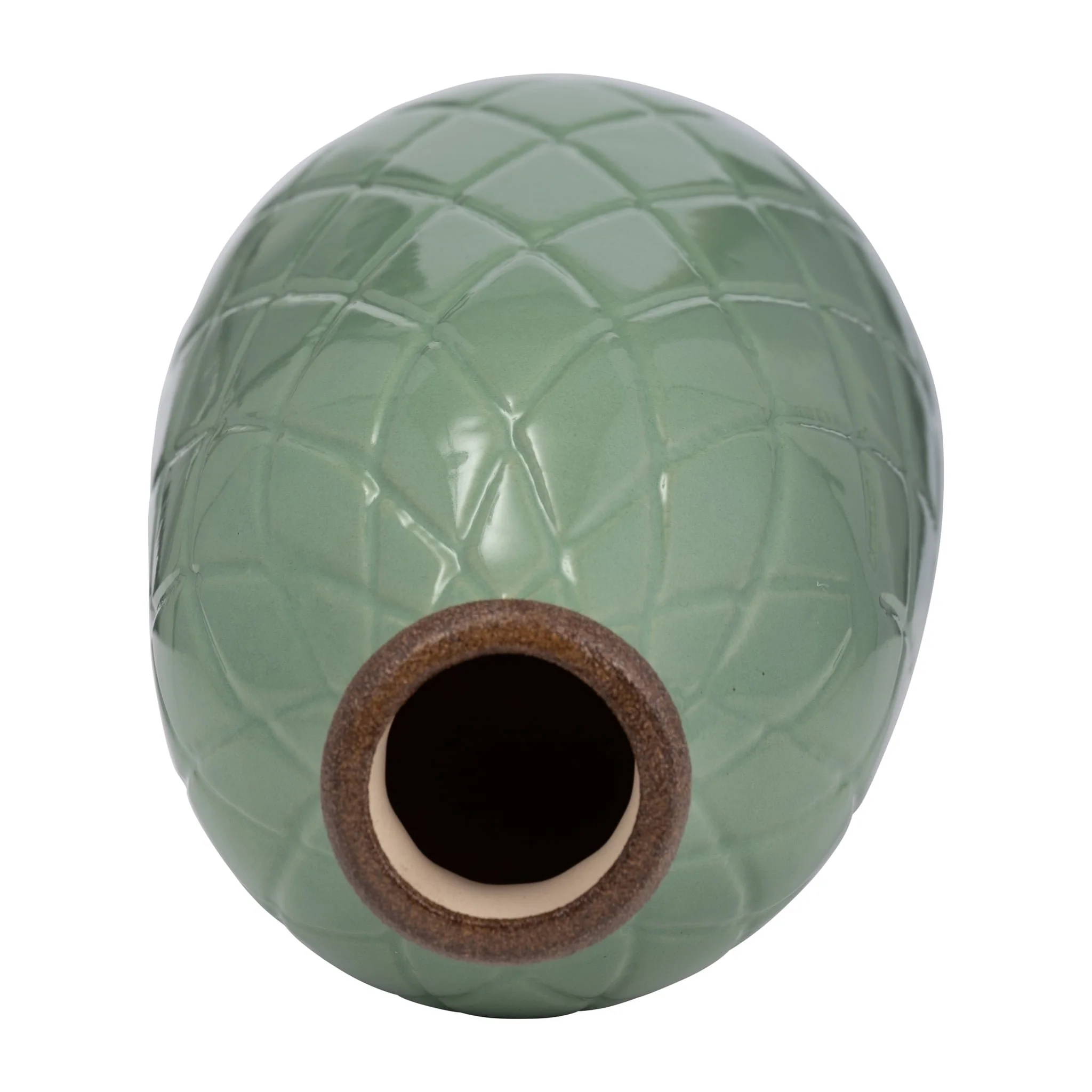 Cer, 9" Plaid Textured Vase, Dark Sage - Image 5