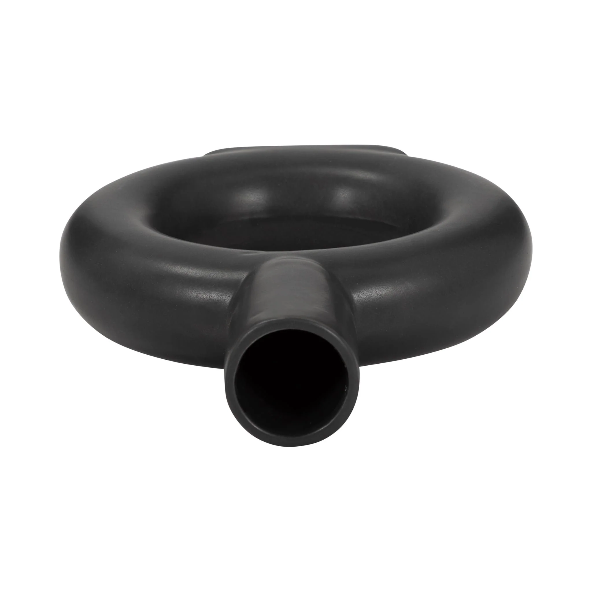 Cer, 9" Round Cut-out Vase, Black - Image 6