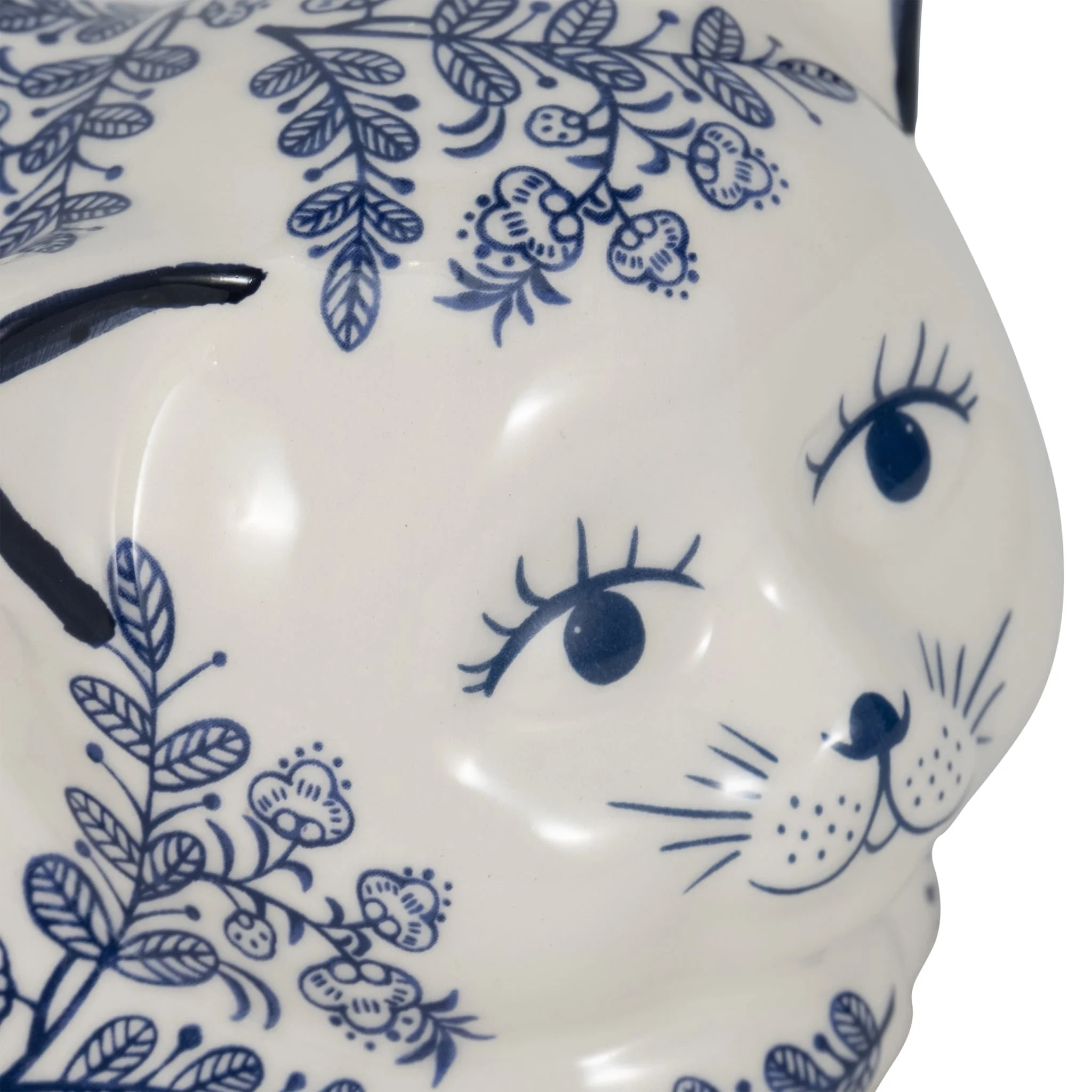 Cer, 9" Sleeping Chinoiserie Cat, Blue/white - Image 5