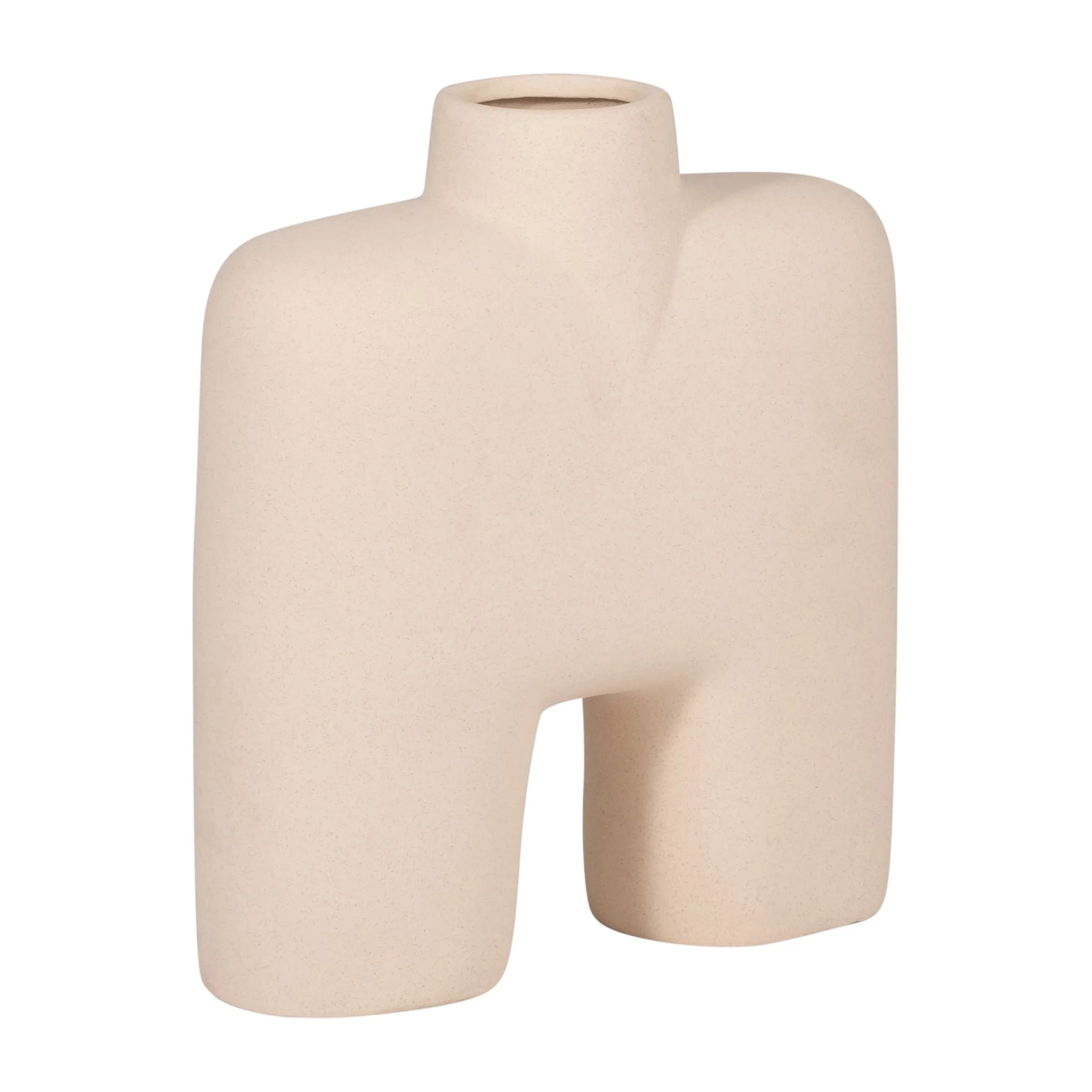 Cer, 9" Square Shape Vase, Ivory - Image 2
