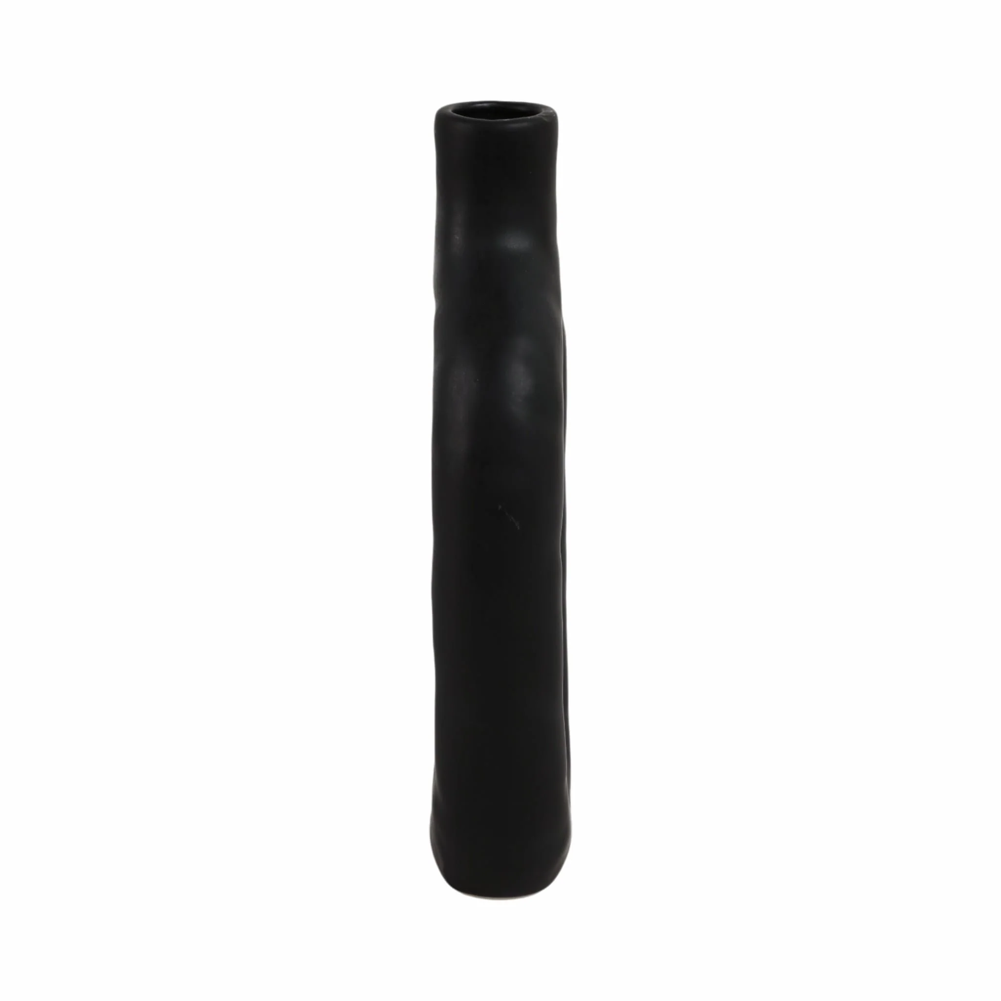 Cer, 9" Textured Cut-out Vase, Black - Image 4