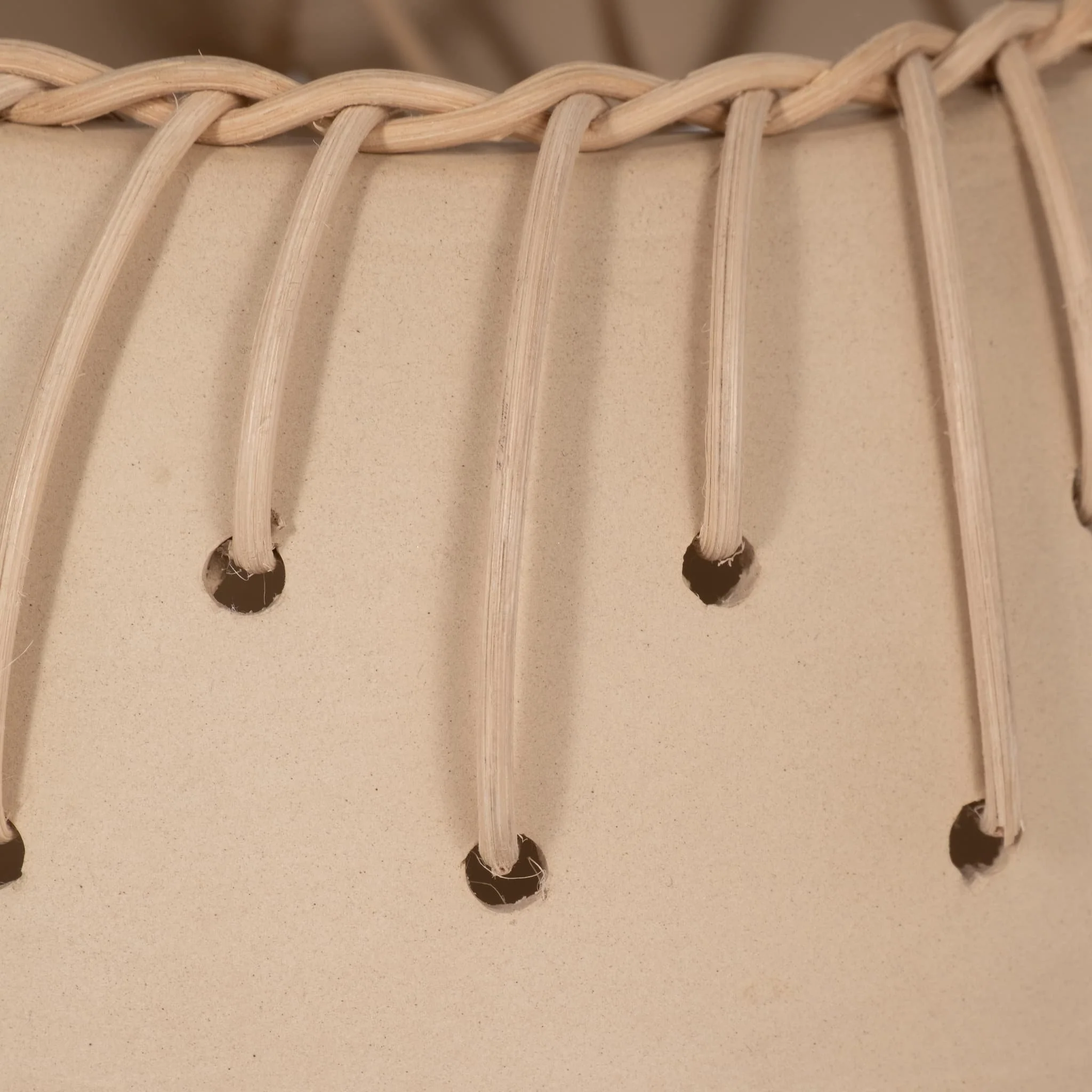 Cer, 9"d Bowl W/ Weaving, Natural - Image 5