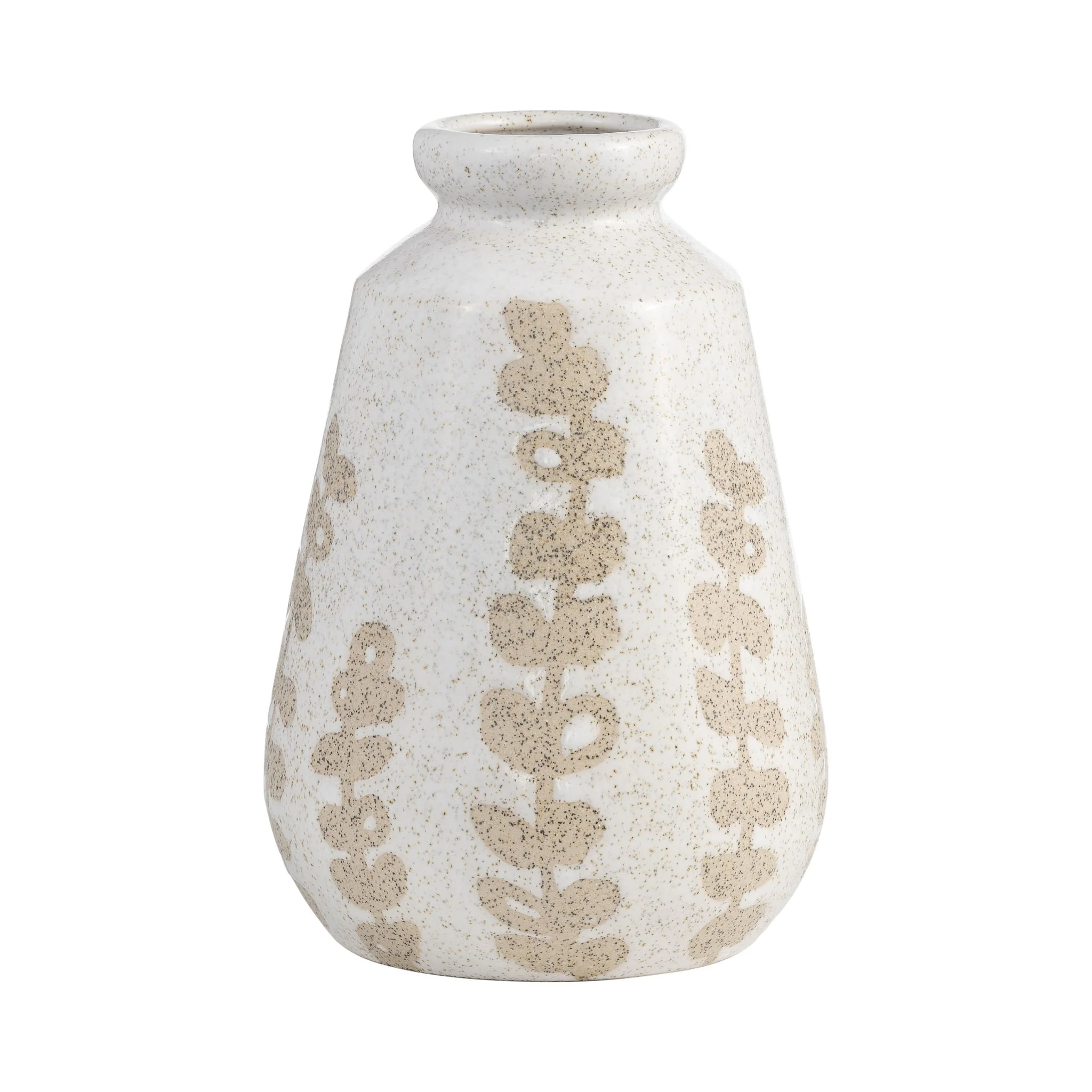Cer, 9"h Botanical Vase, Ivory - Image 2