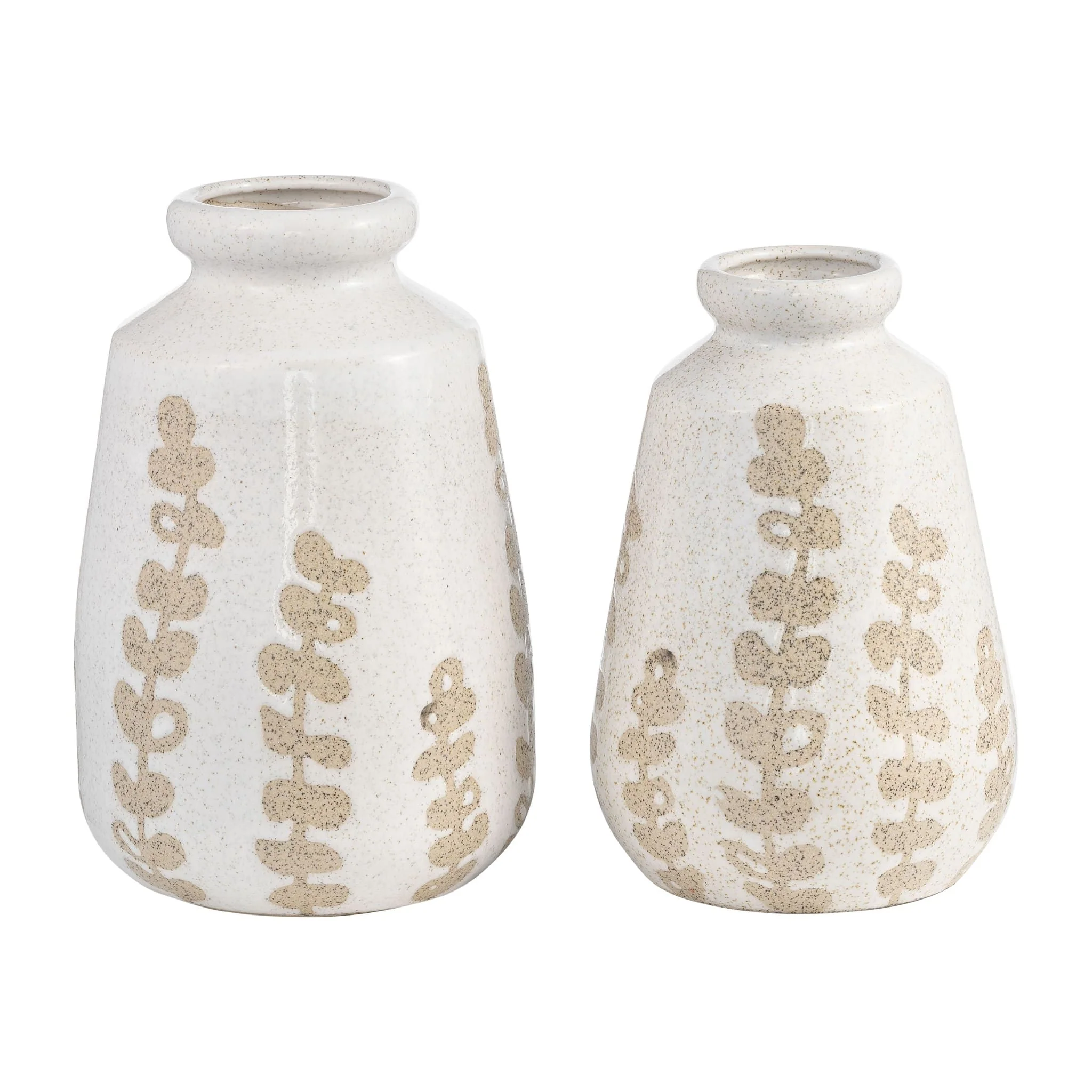Cer, 9"h Botanical Vase, Ivory - Image 7