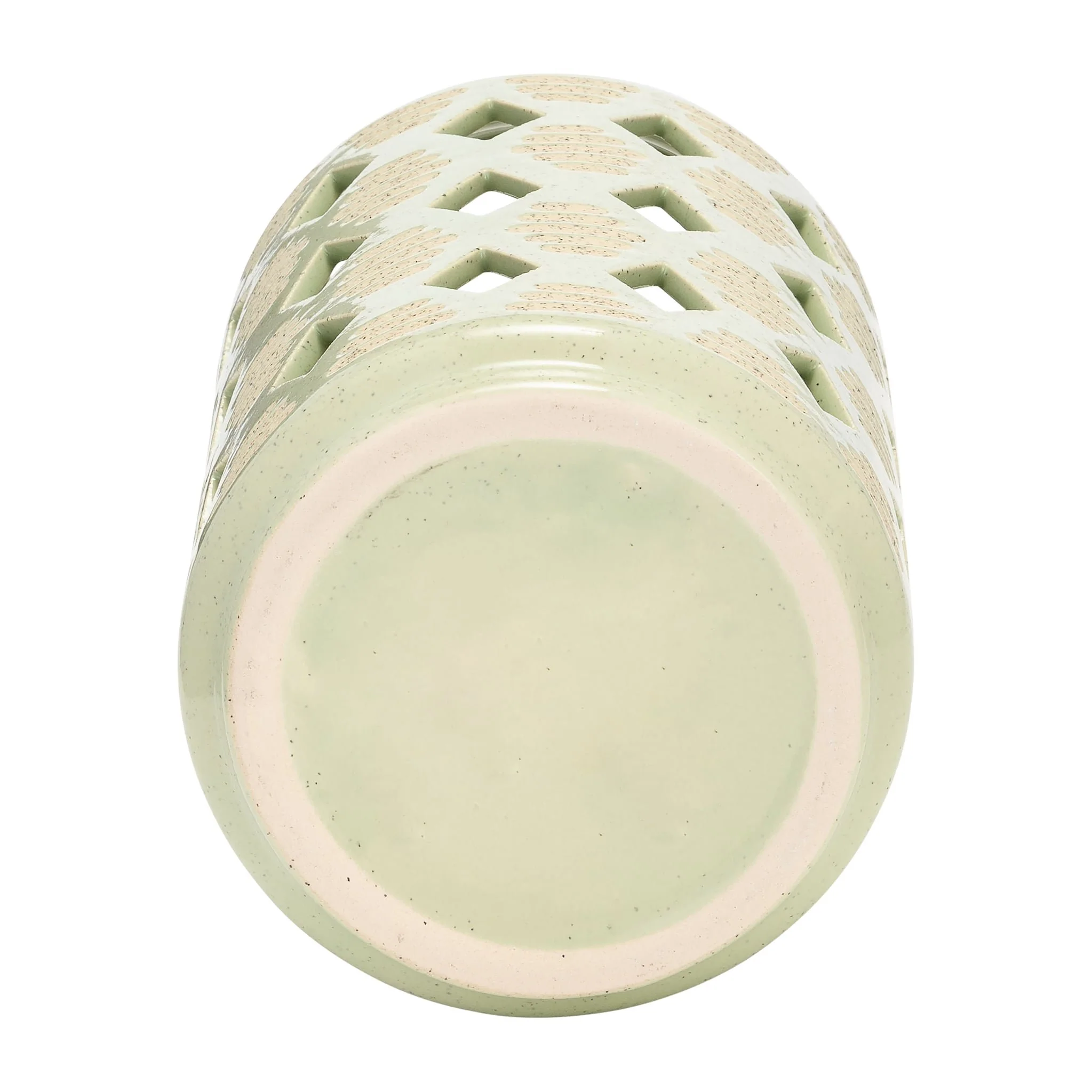 Cer, 9"h Diamond Cut Out Lantern, Cucumber - Image 8