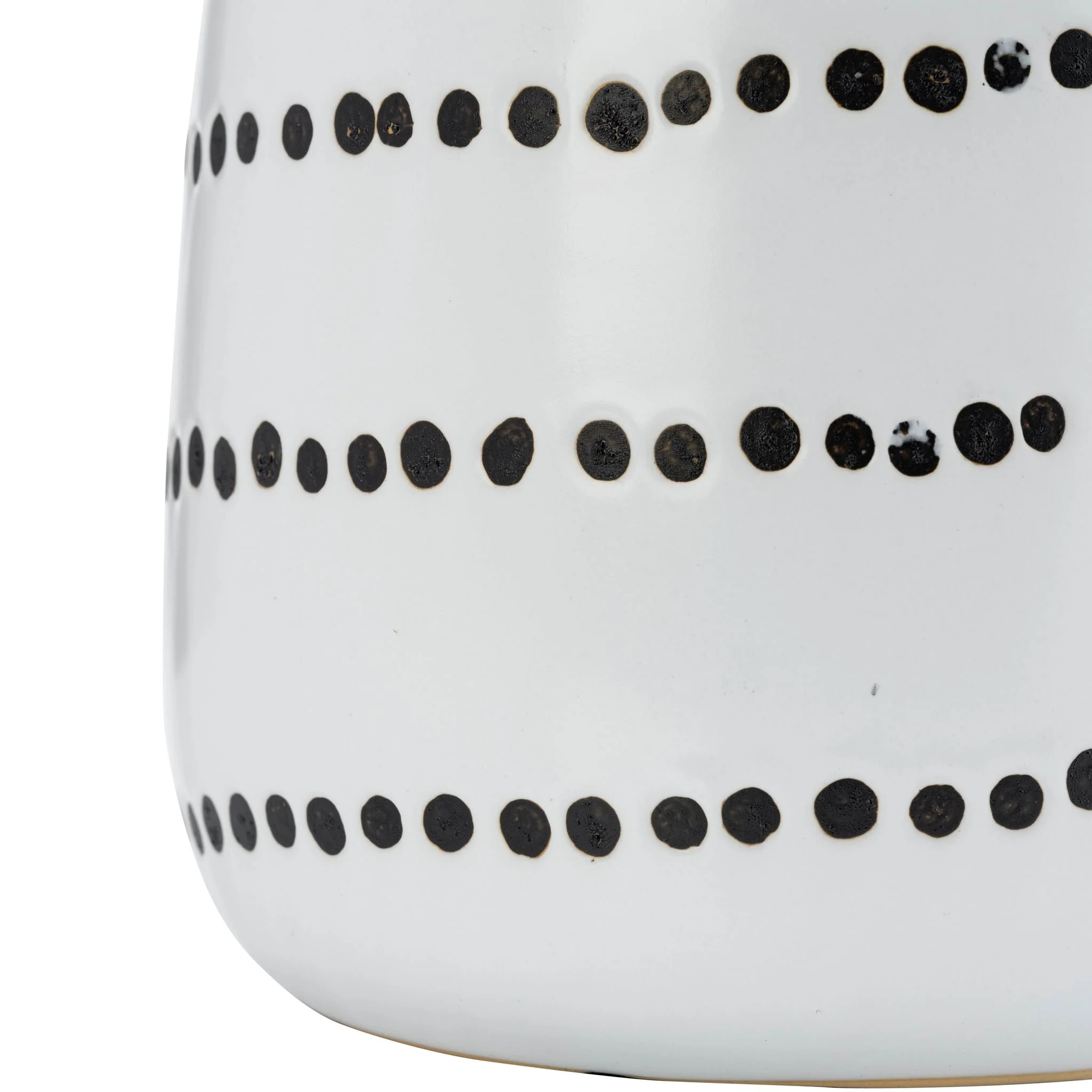 Cer, 9"h Spiral Dot Flower Vase, White/black - Image 6
