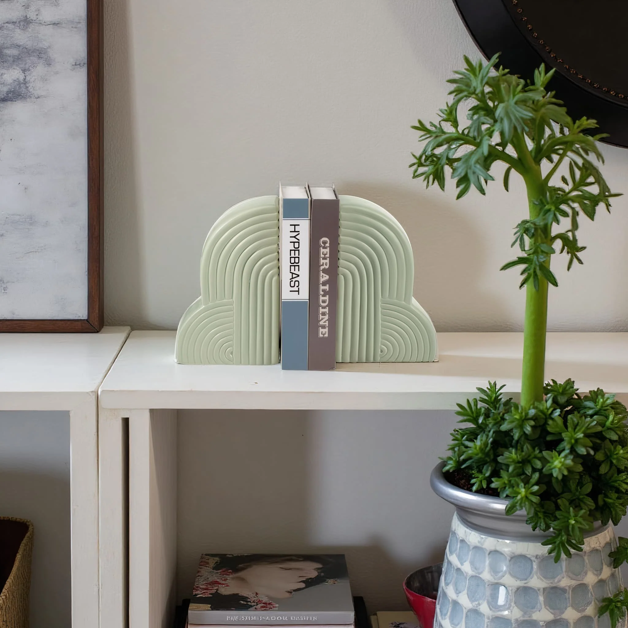 Cer, S/2 13x10" Arches Bookends, Cucumber - Image 10