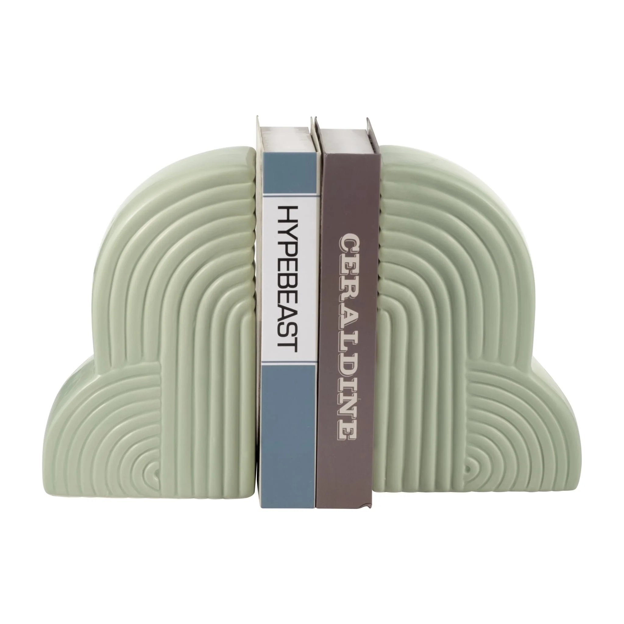 Cer, S/2 13x10" Arches Bookends, Cucumber - Image 3