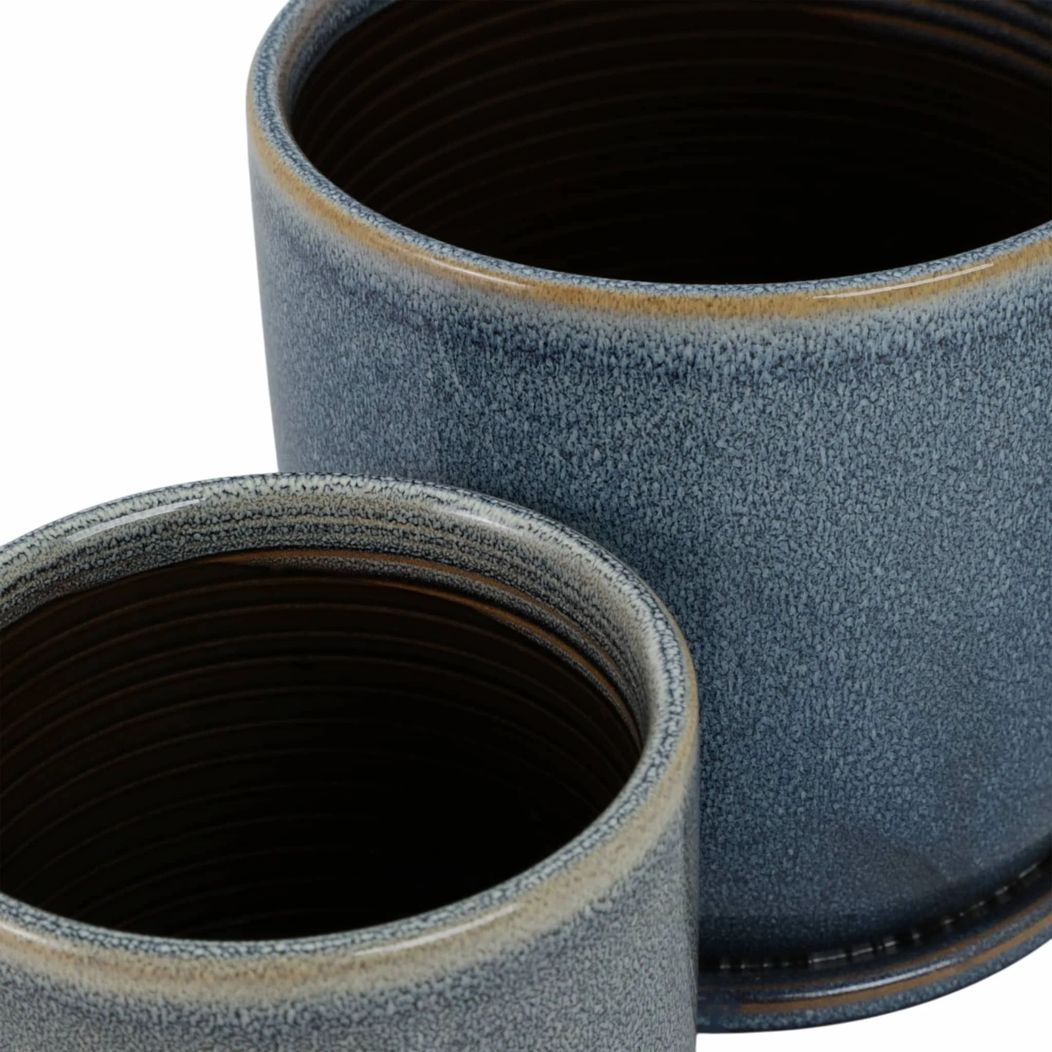 Cer, S/2 5/6" Planter W/ Saucer,  Aqua - Image 5
