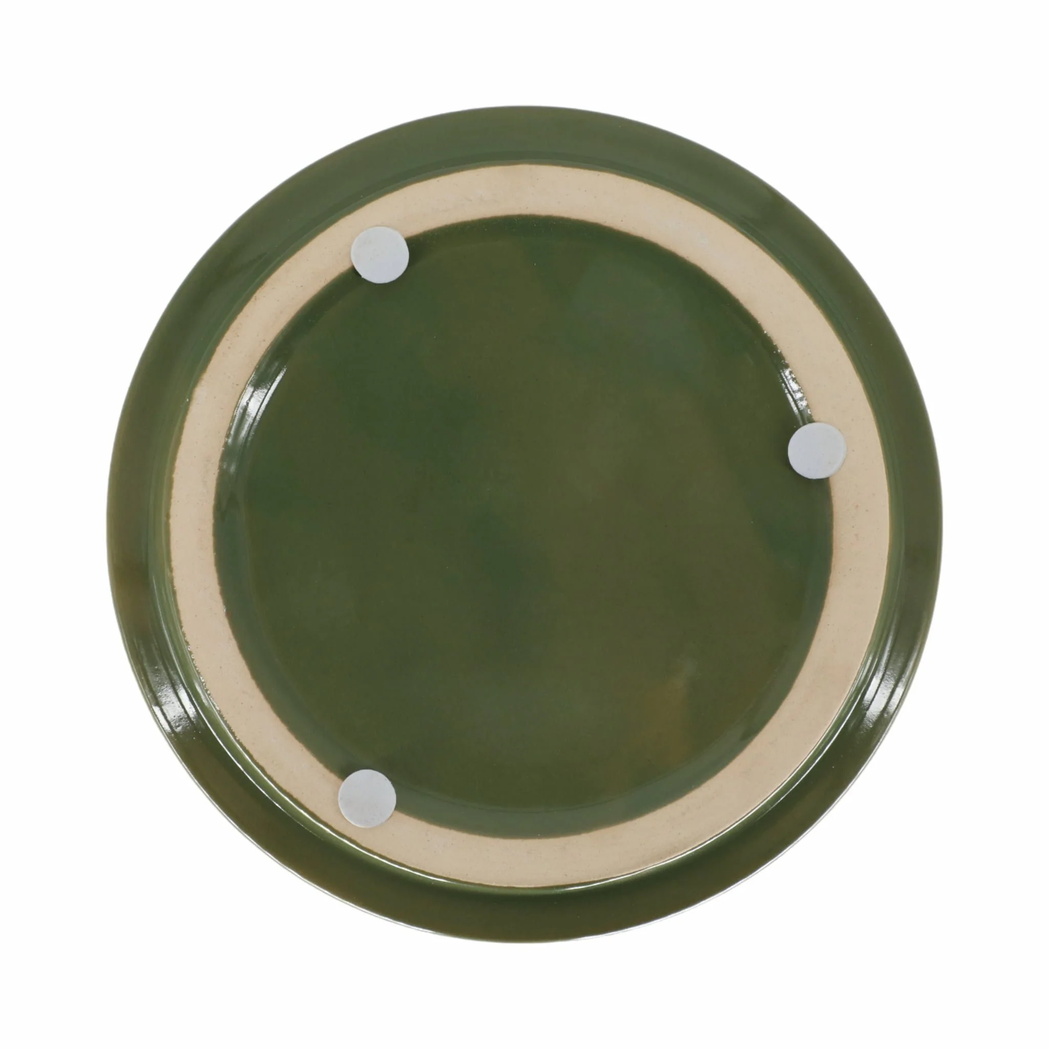 Cer,  S/2  5/6" X-planter W/ Saucer,  Olive - Image 5