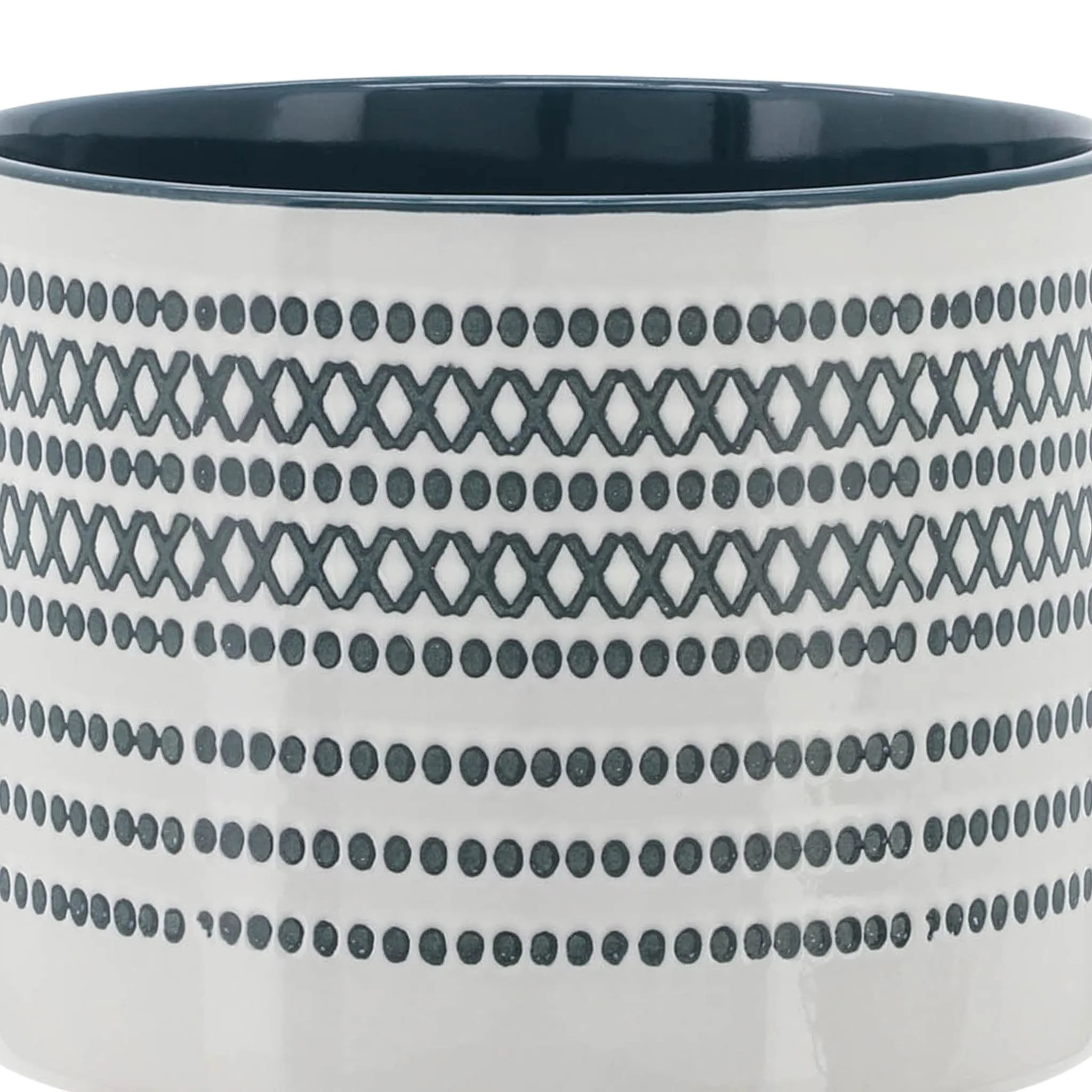 Cer, S/2 5/8" Planter On Standw/ Dots, Blue - Image 7