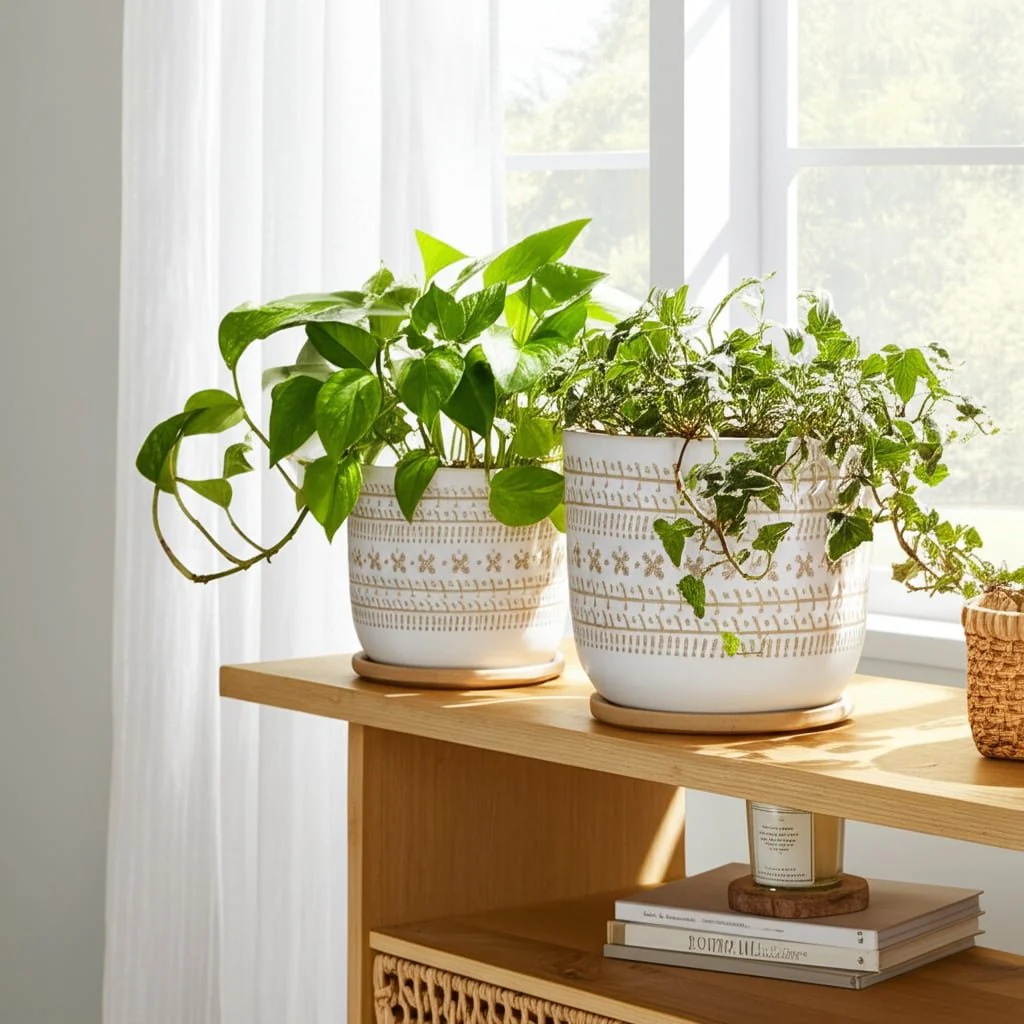 Cer?s/2 6/8" Planter W/ Saucer, Brown - Image 11